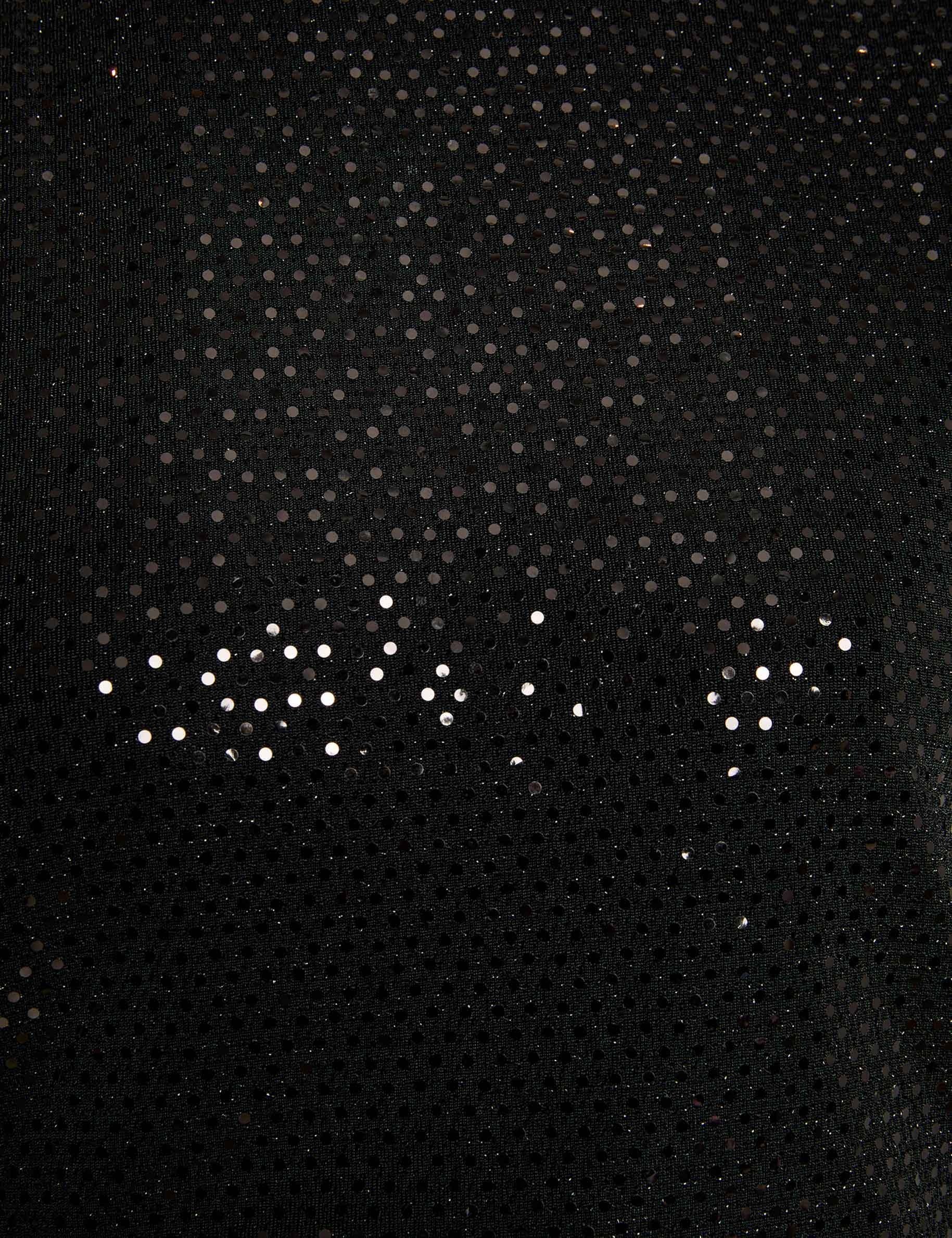 t shirt sequins col montant noir femme null