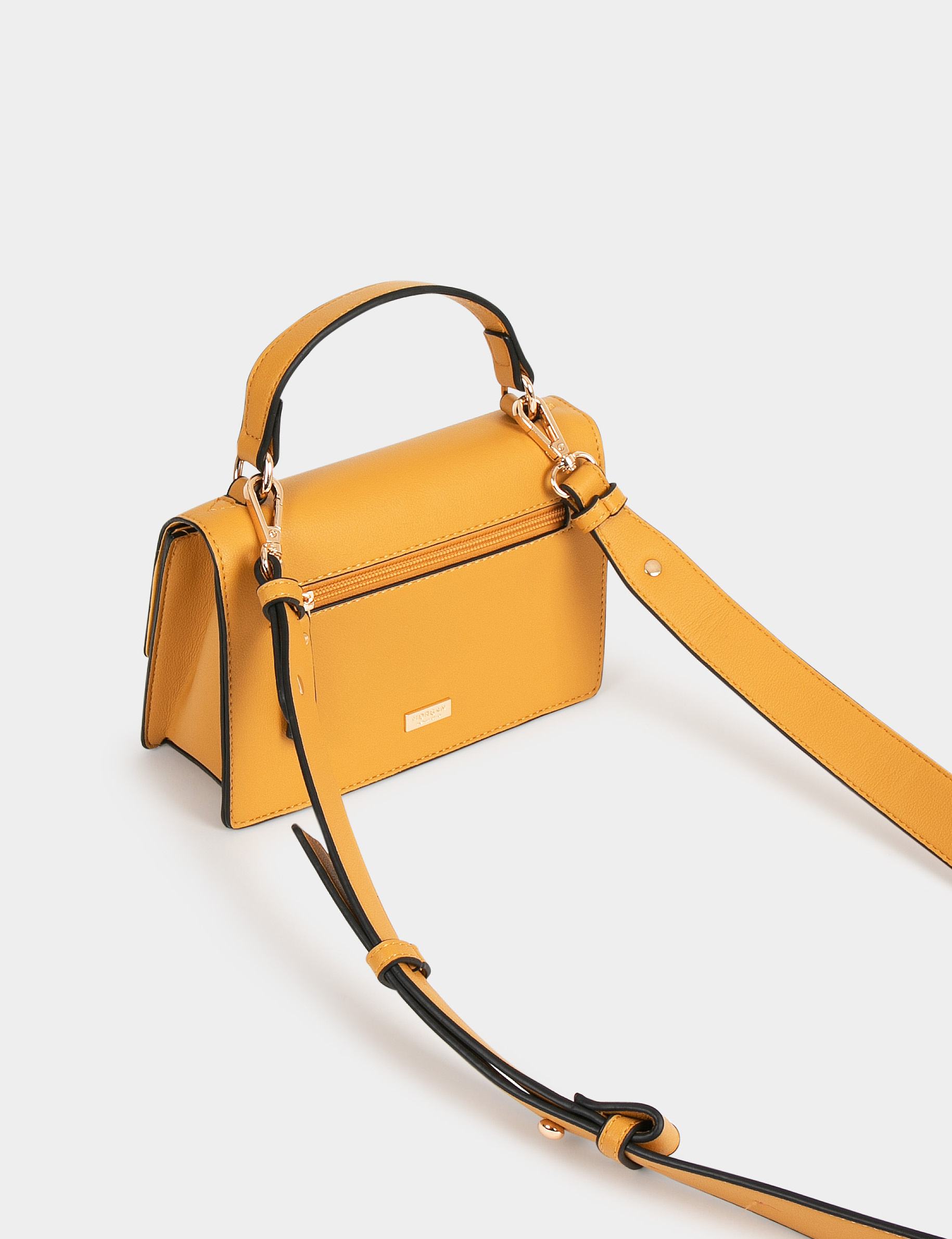 Sac cartable &agrave; bandouli&egrave;re jaune femme
