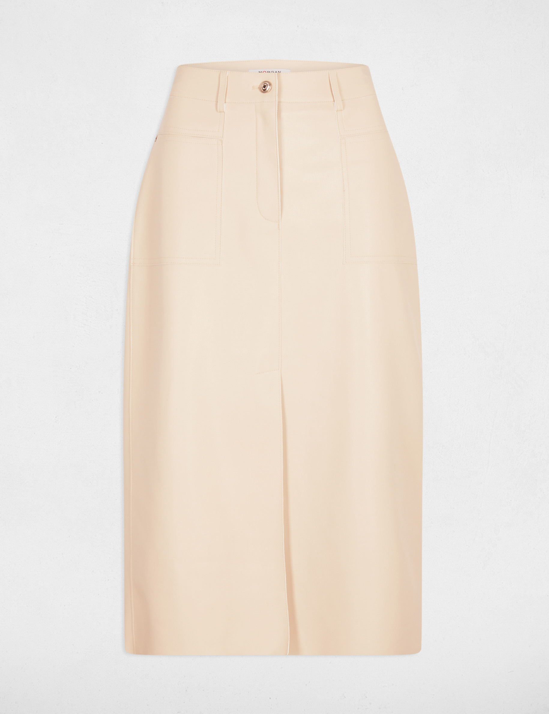 Nauwsluitende kokerrok creme vrouw