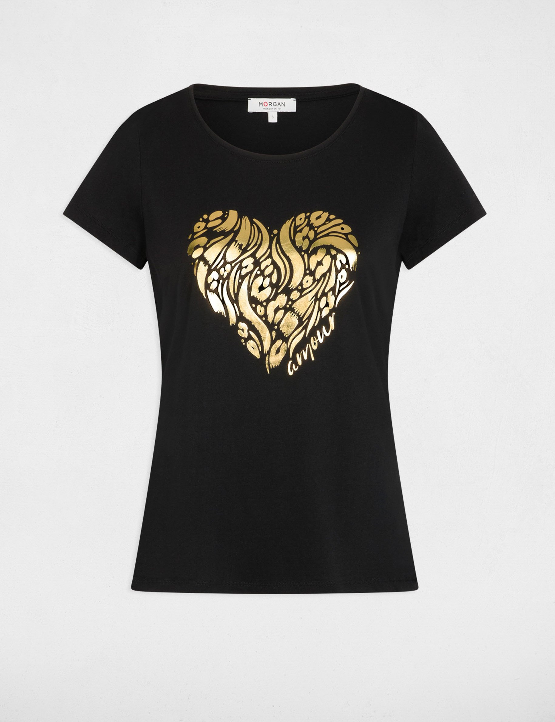 T-shirt manches courtes noir femme