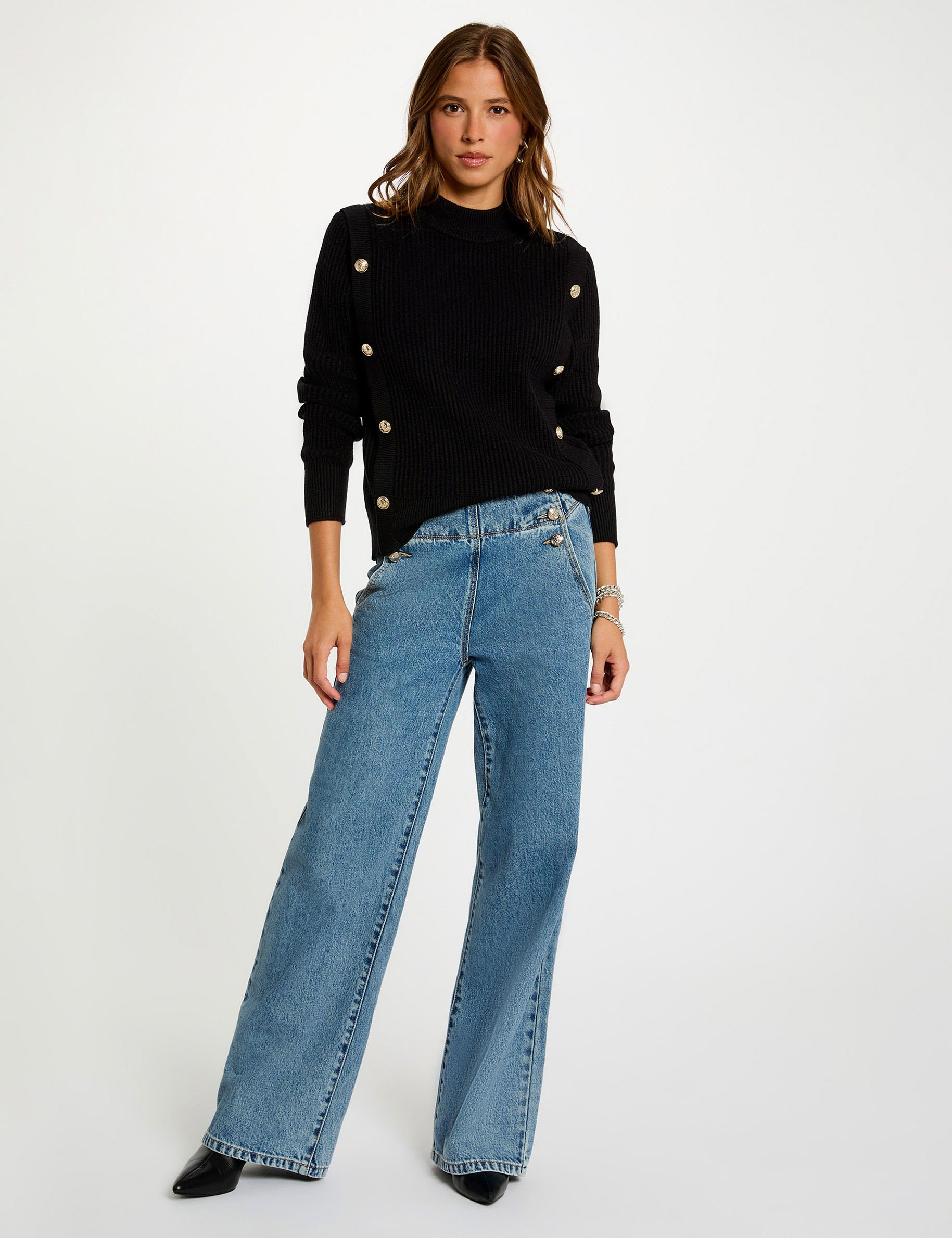 pull court col roule noir femme Pull court col roulé noir femme