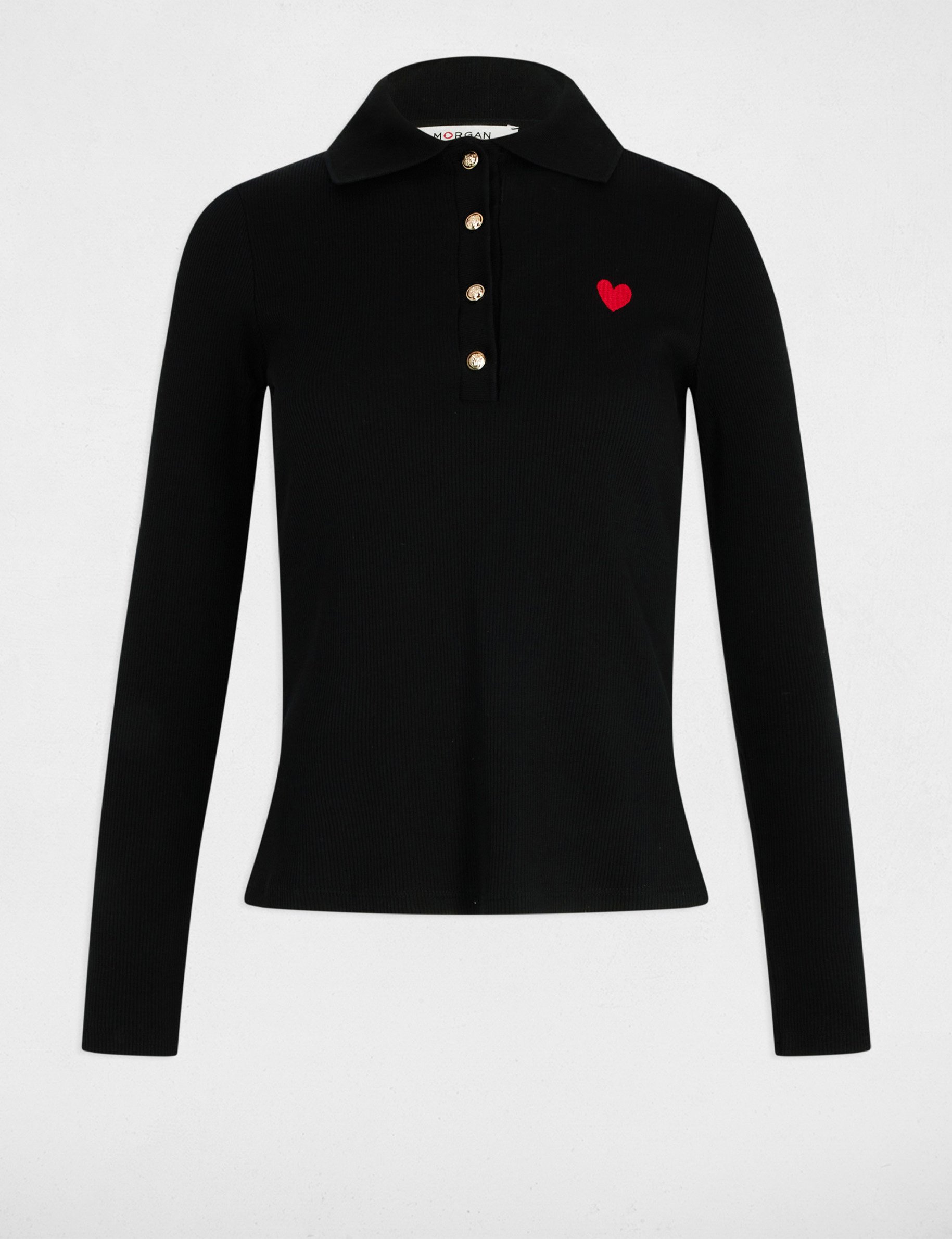 polo met lange mouwen zwart vrouw Polo met lange mouwen zwart vrouw