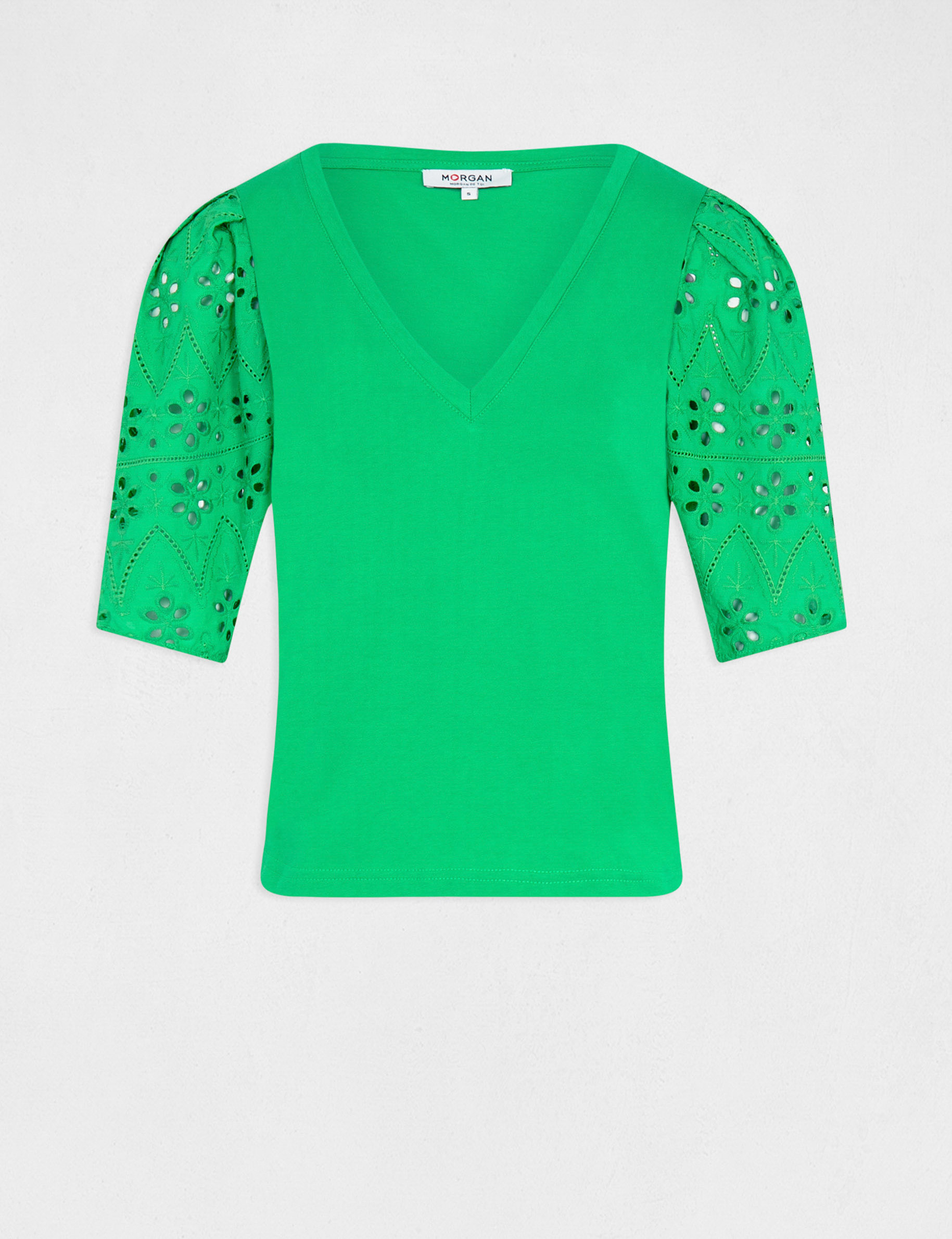T-shirt à manches courtes vert femme