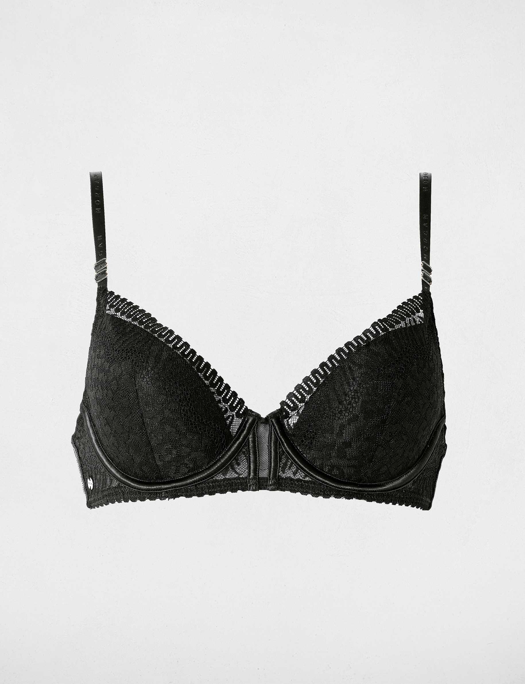 Soutien-gorge dentelle bretelles fines noir femme
