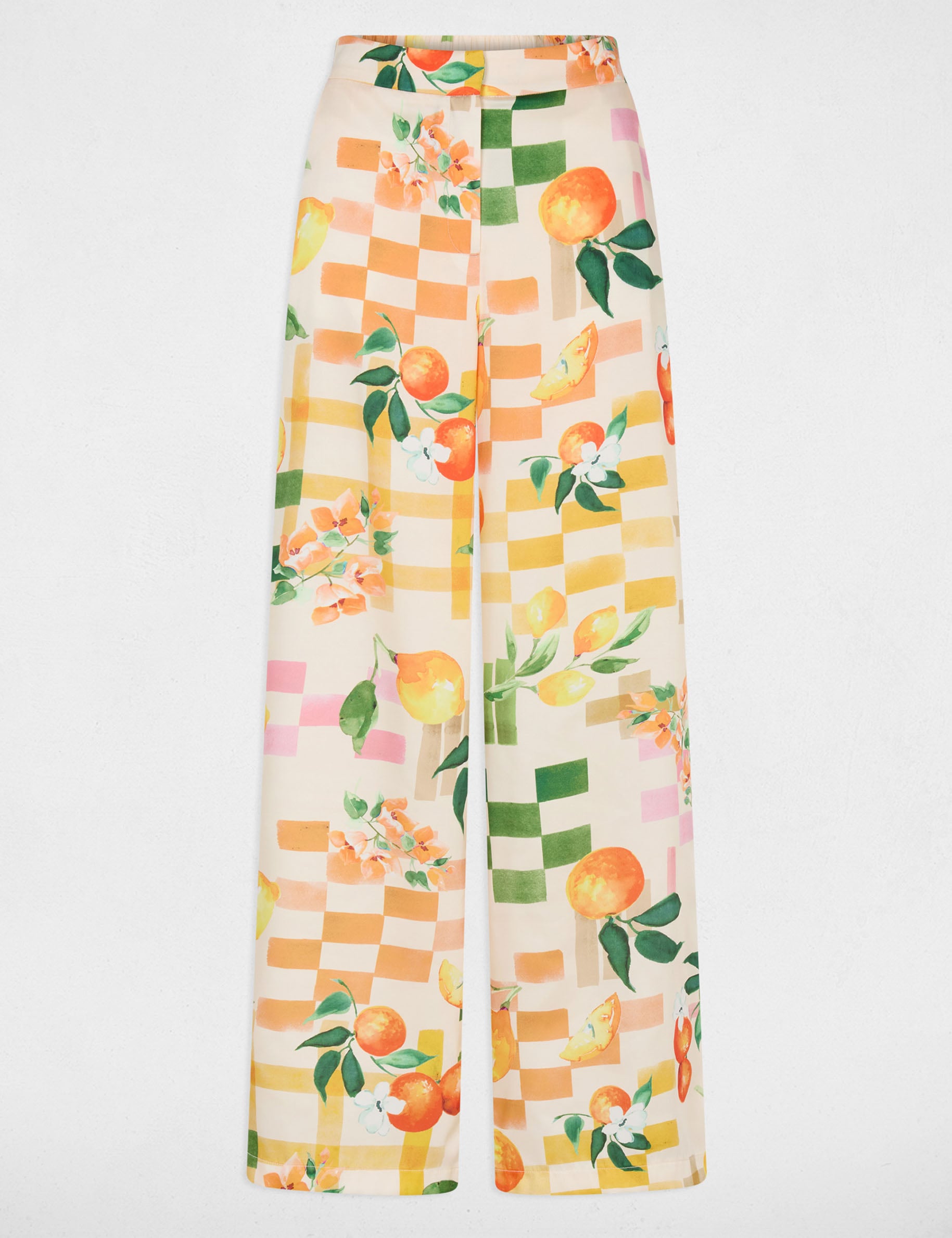 Wijde broek met print meerkleurig vrouw