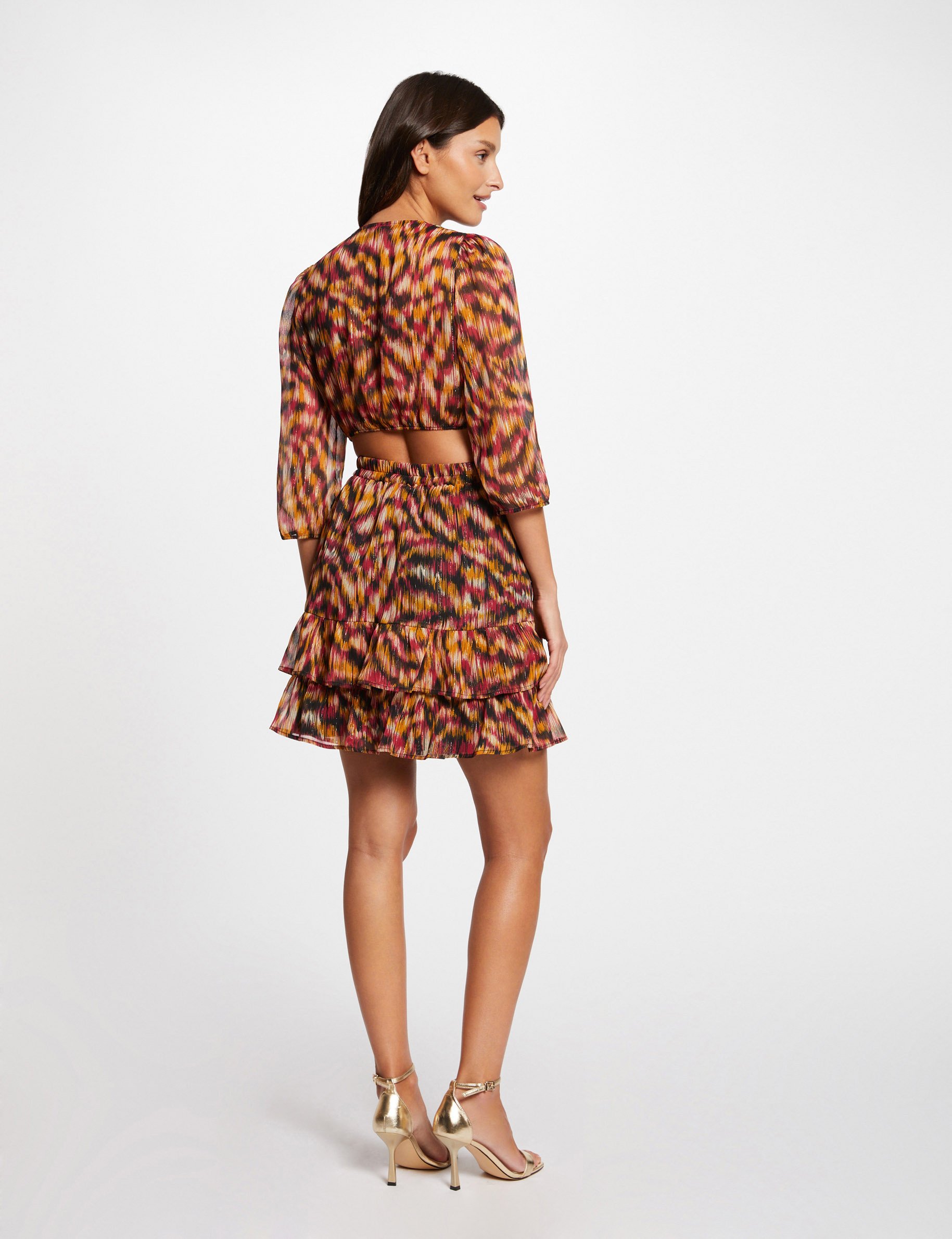 Korte jurk met abstracte print meerkleurig vrouw