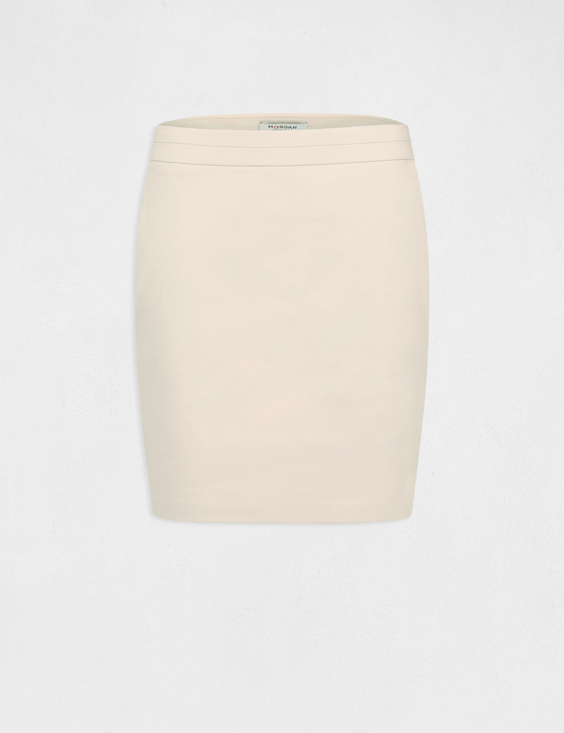 Rechte rok met hoge taille zand vrouw