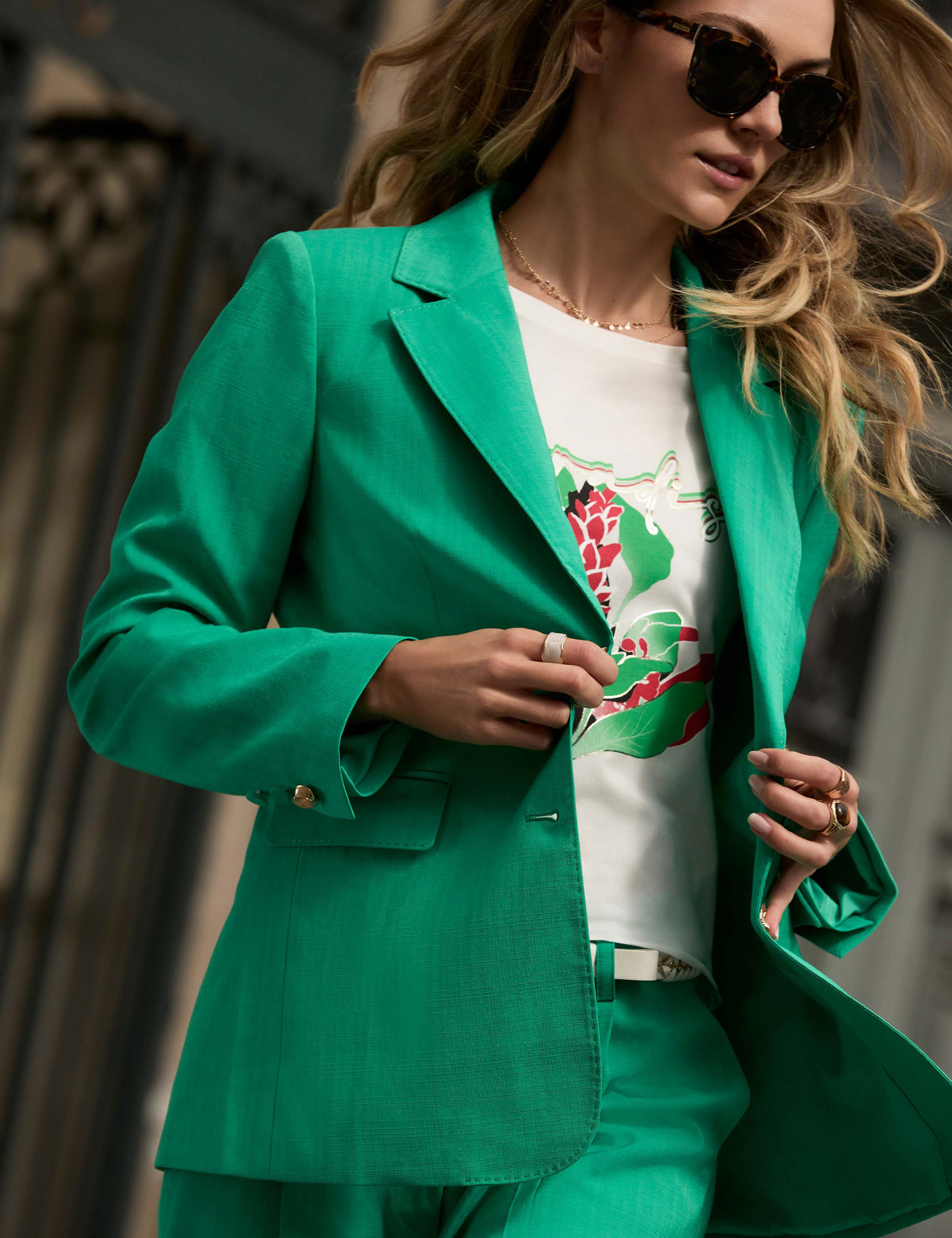 blazer fluide vert emeraude femme Blazer fluide vert émeraude femme
