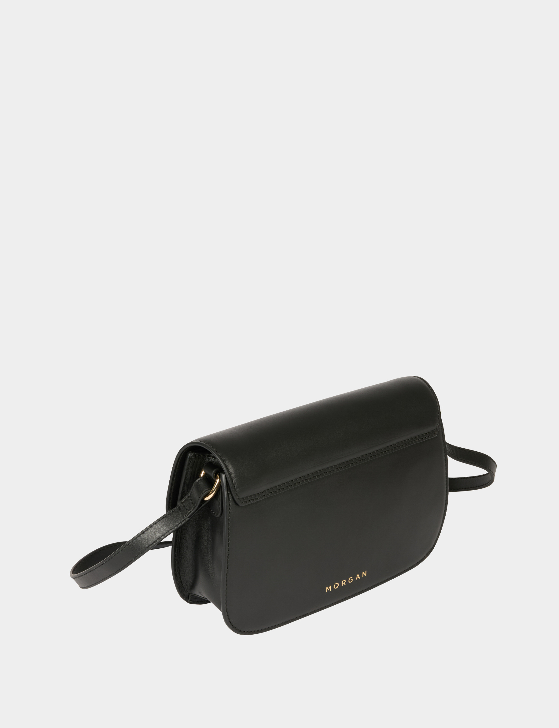 Sac bo&icirc;te bandouli&egrave;re en cuir noir femme