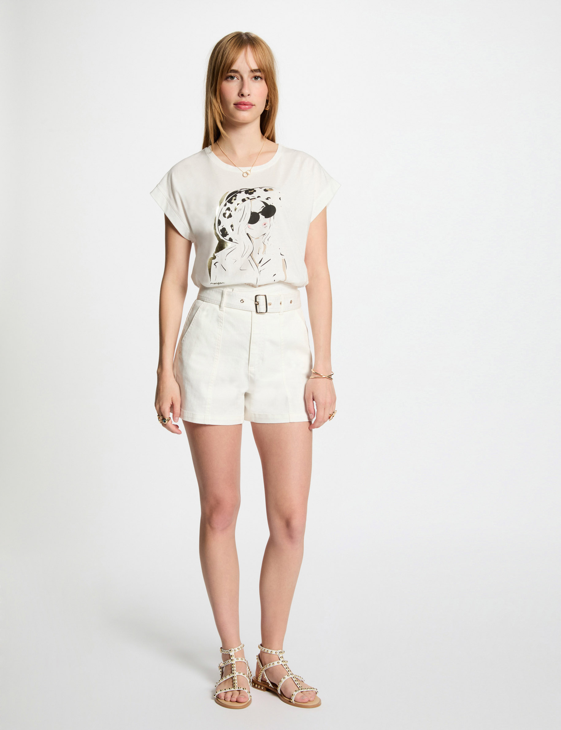 t shirt met opschrift helder wit vrouw T-shirt met opschrift helder wit vrouw