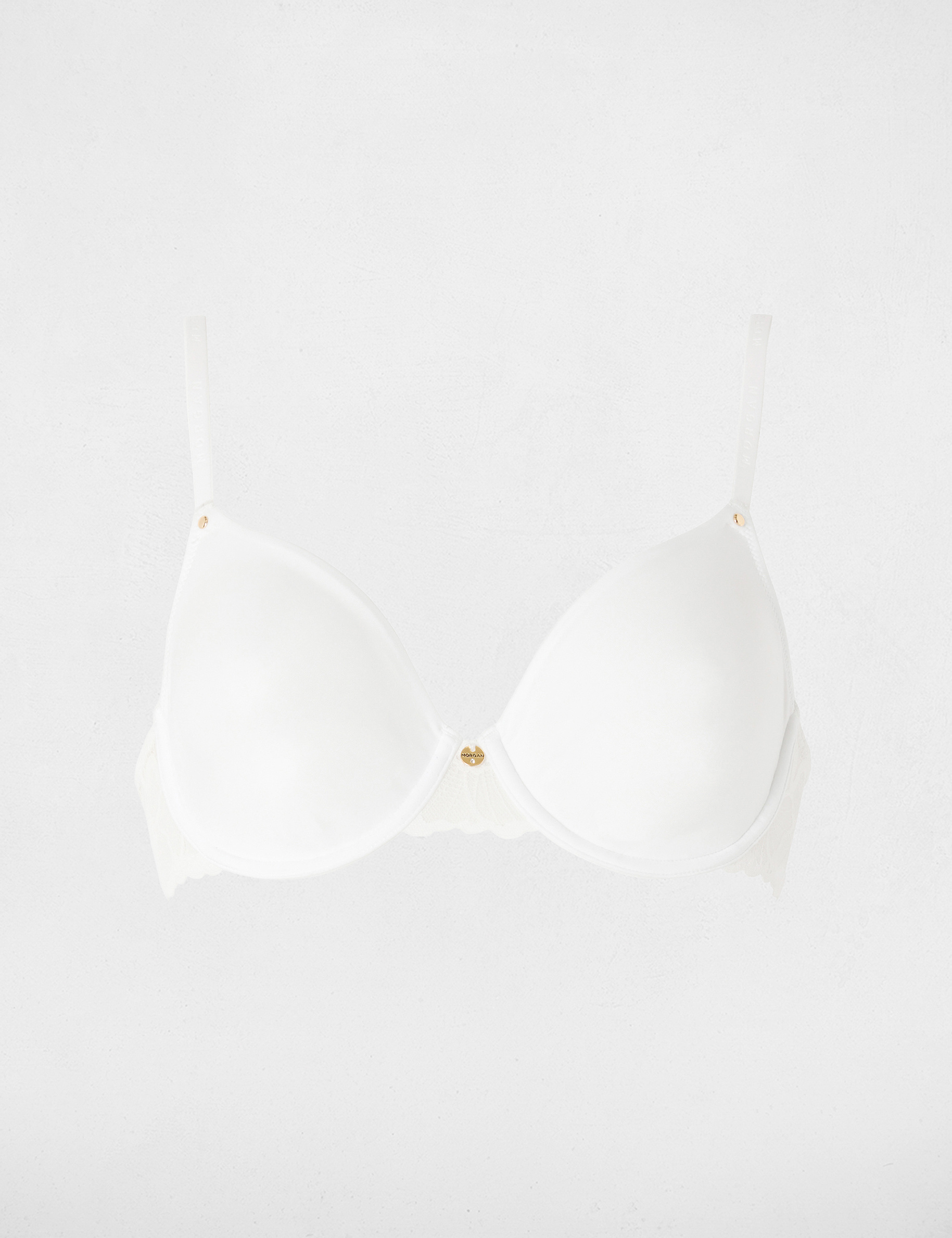 Soutien-gorge dentelle bretelles fines blanc femme