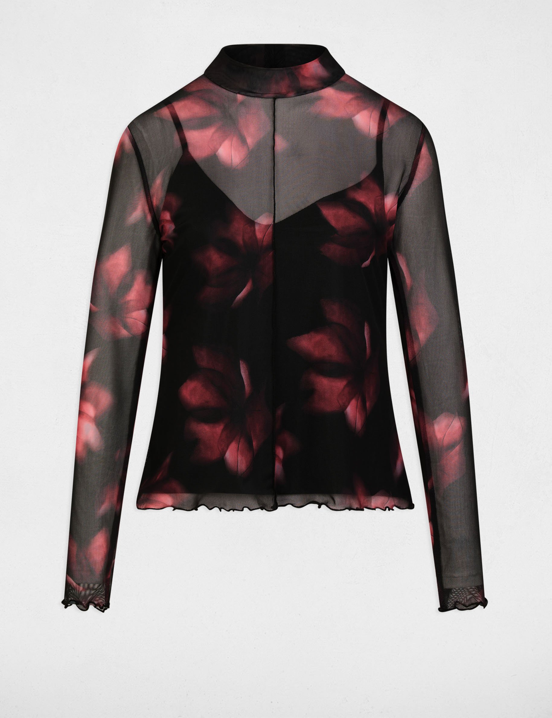 T-shirt cintr&eacute; manches longues multicolore femme