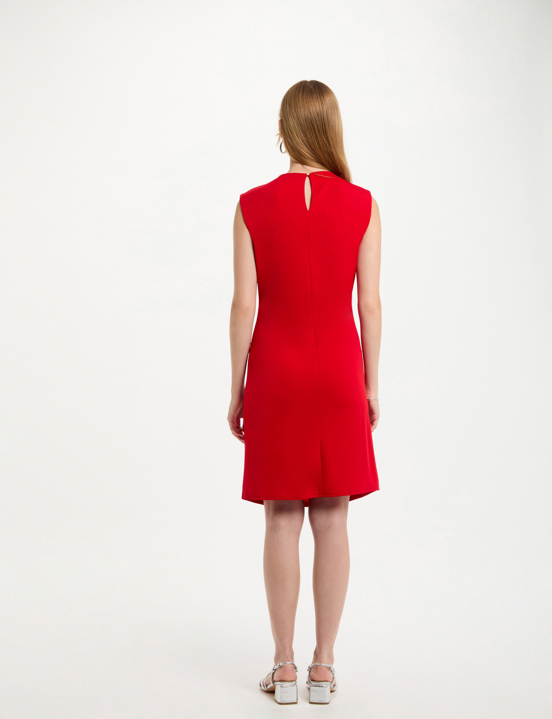 robe courte ajustee drapee rouge femme Robe courte ajustée drapée rouge femme