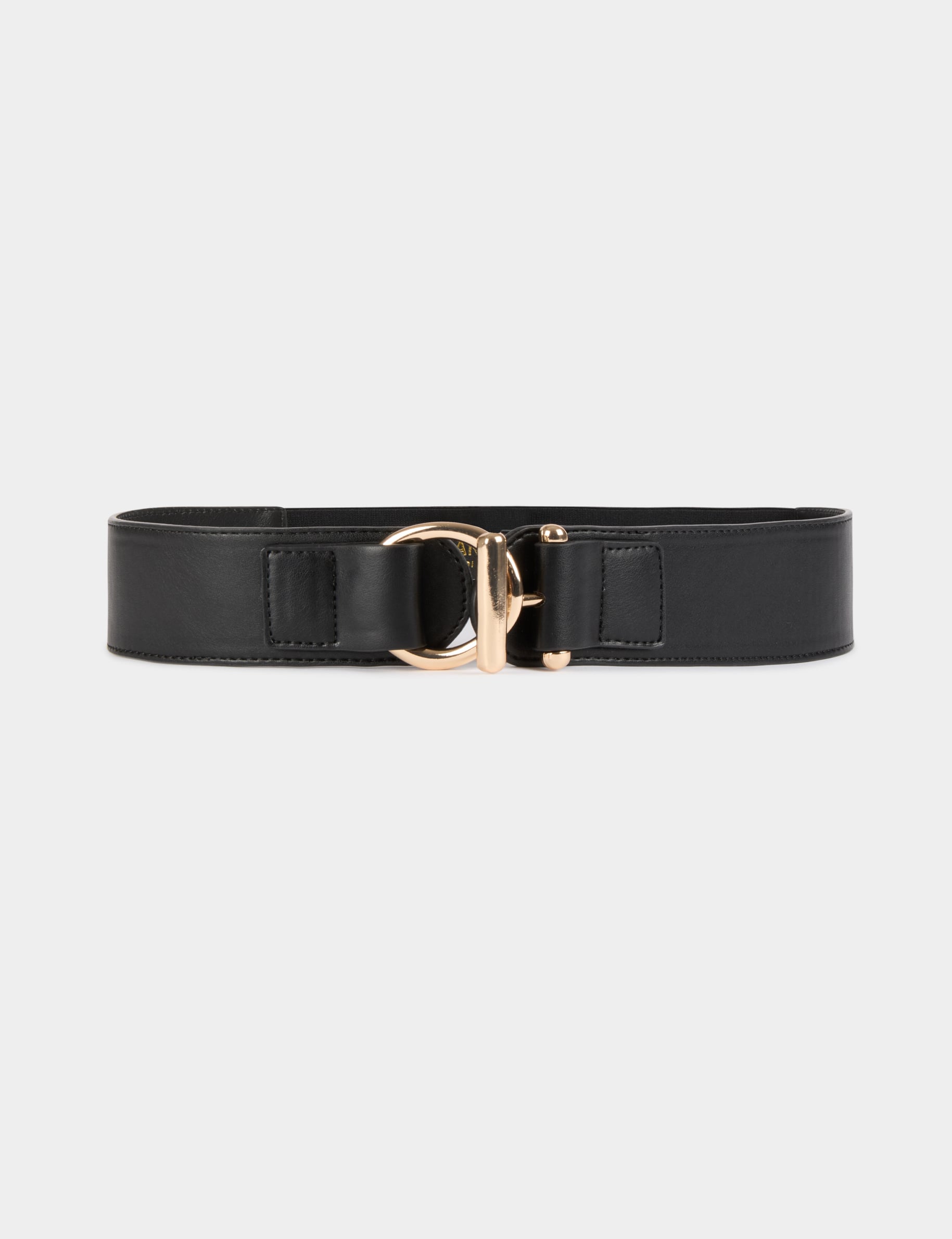 Ceinture large similicuir noir femme