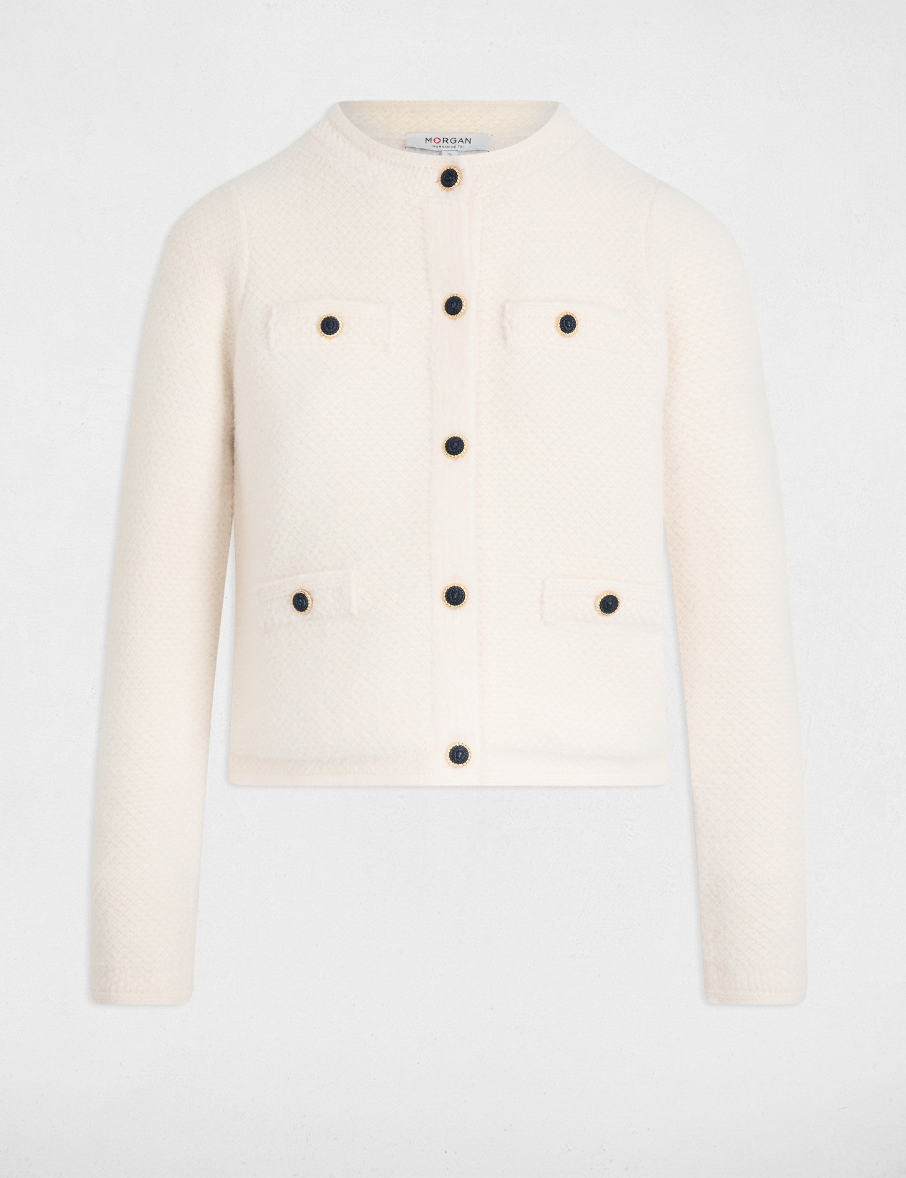 Vest met lange mouwen ivoor vrouw