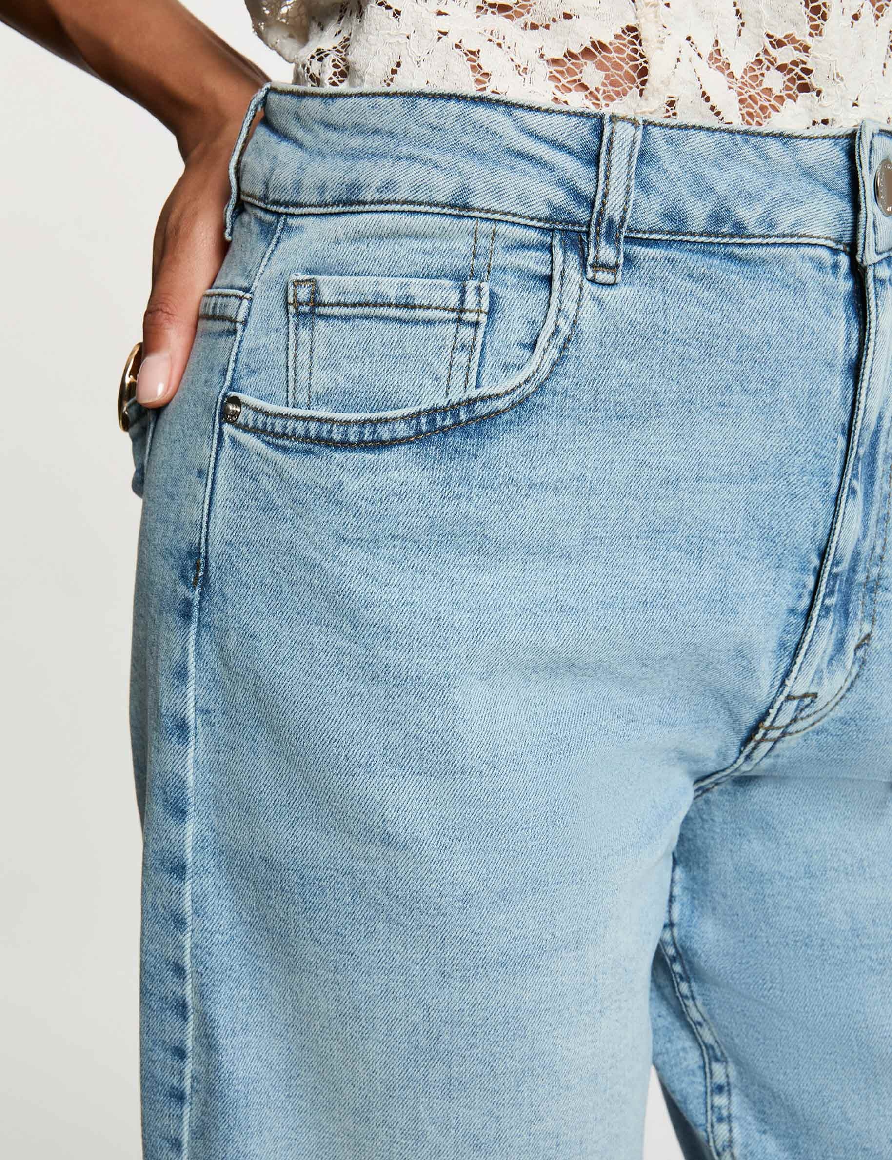 dubbel stone washed denim vrouw