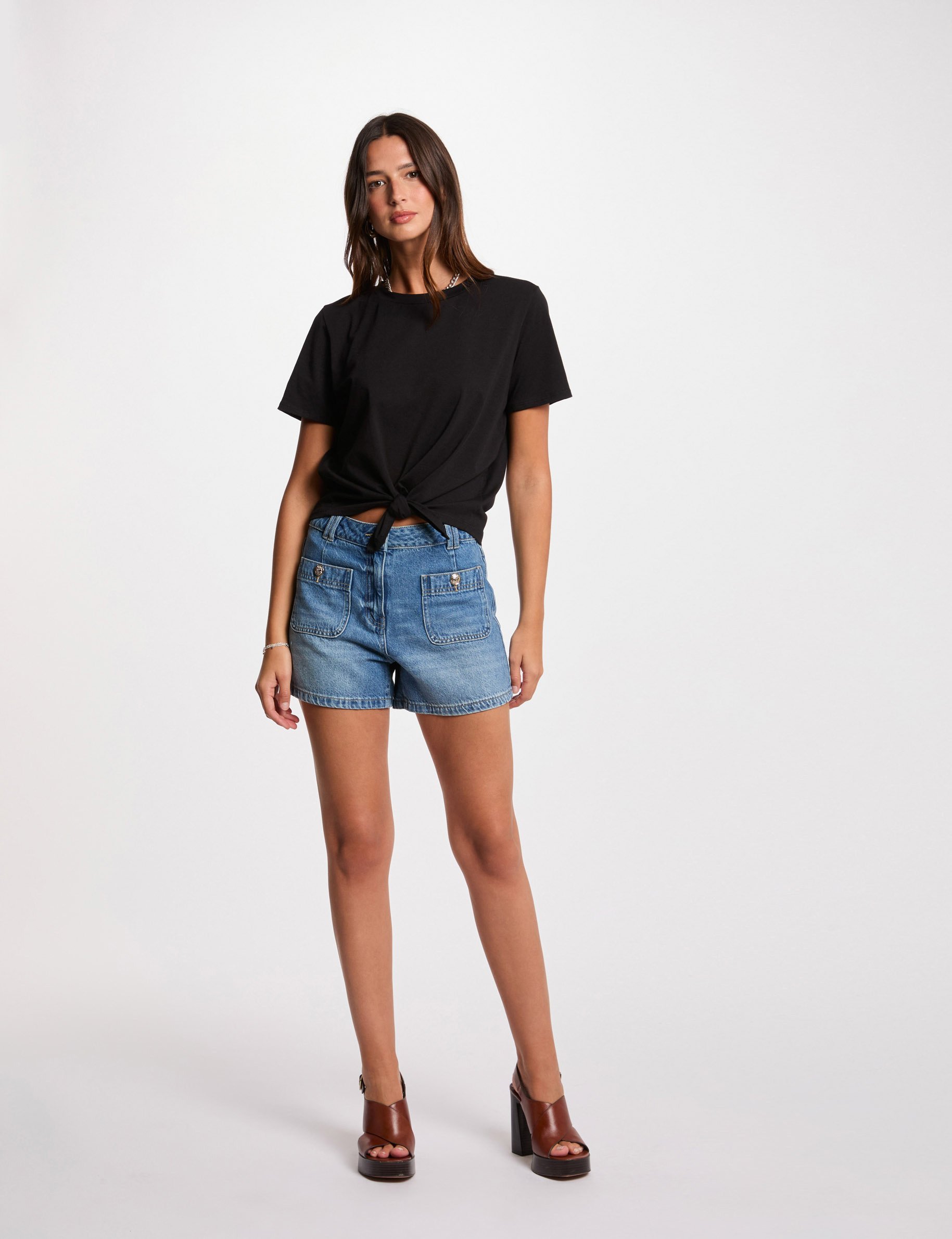 t shirt met korte mouwen zwart vrouw T-shirt met korte mouwen zwart vrouw