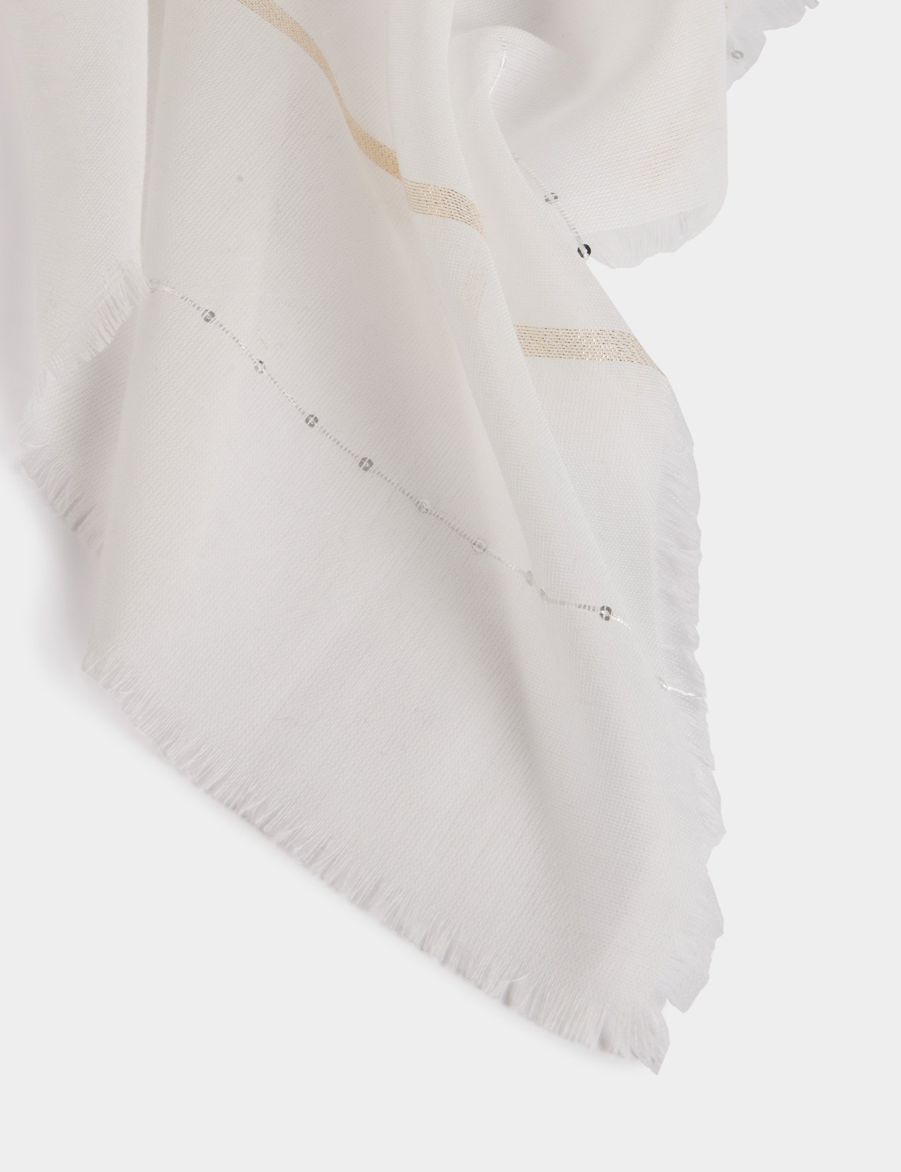 Foulard avec sequins blanc femme