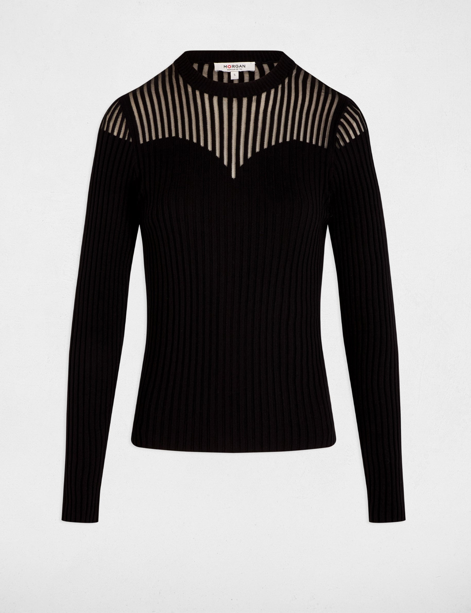 Pull cintr&eacute; noir femme