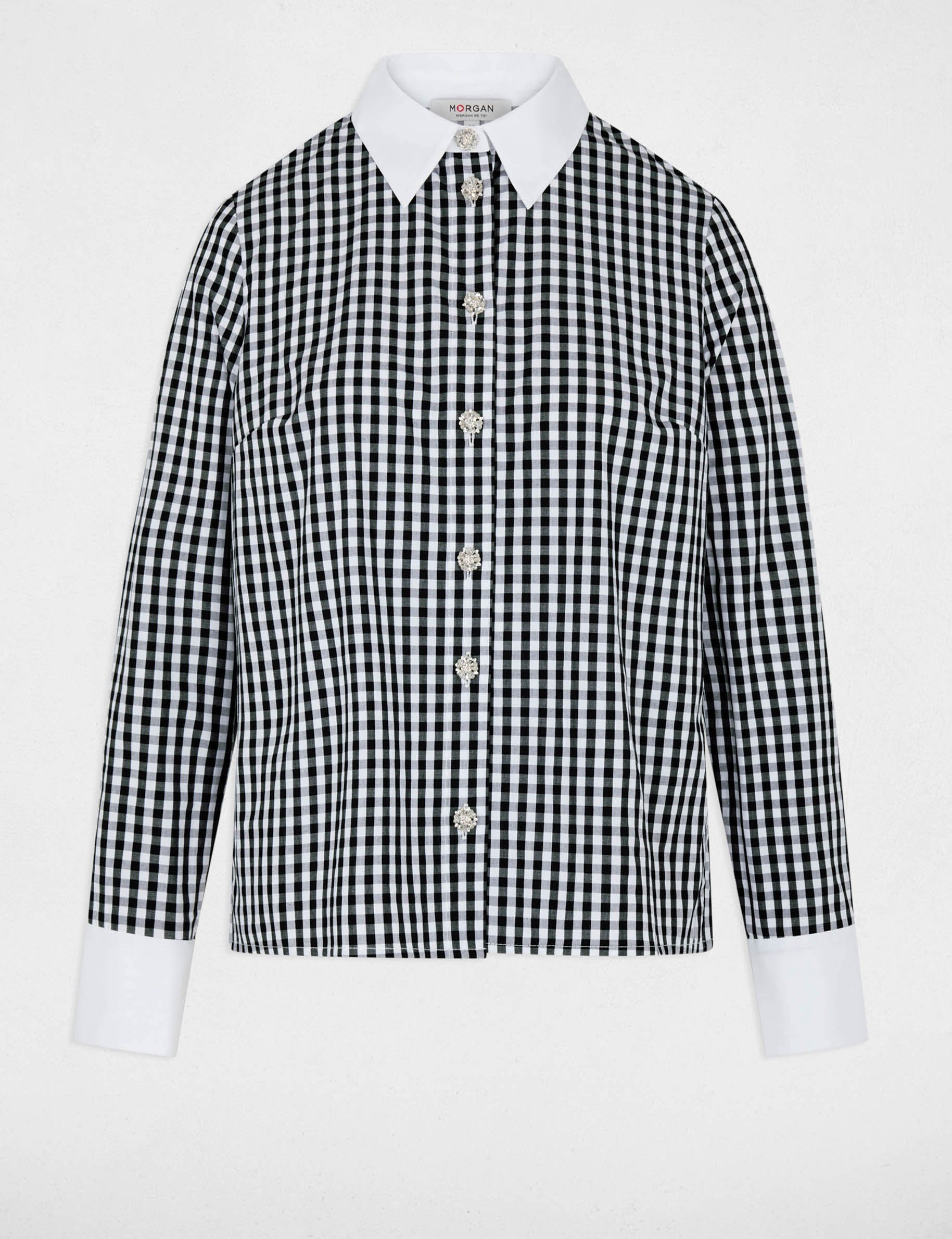 Overhemd met contrasterende kraag meerkleurig vrouw