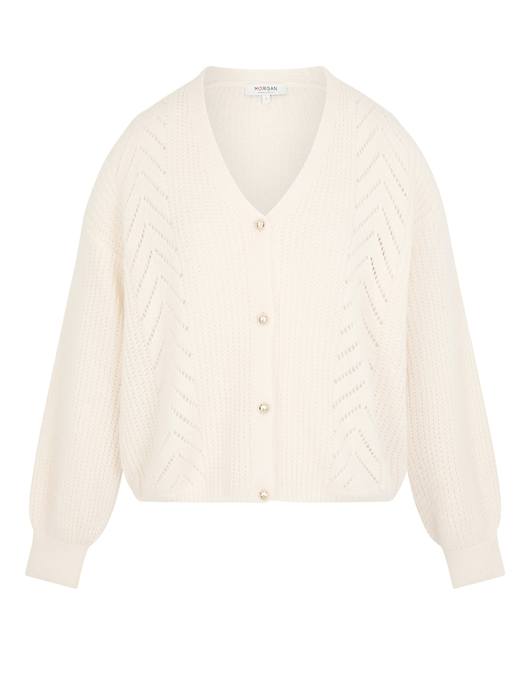 Vest met V-hals ivoor vrouw