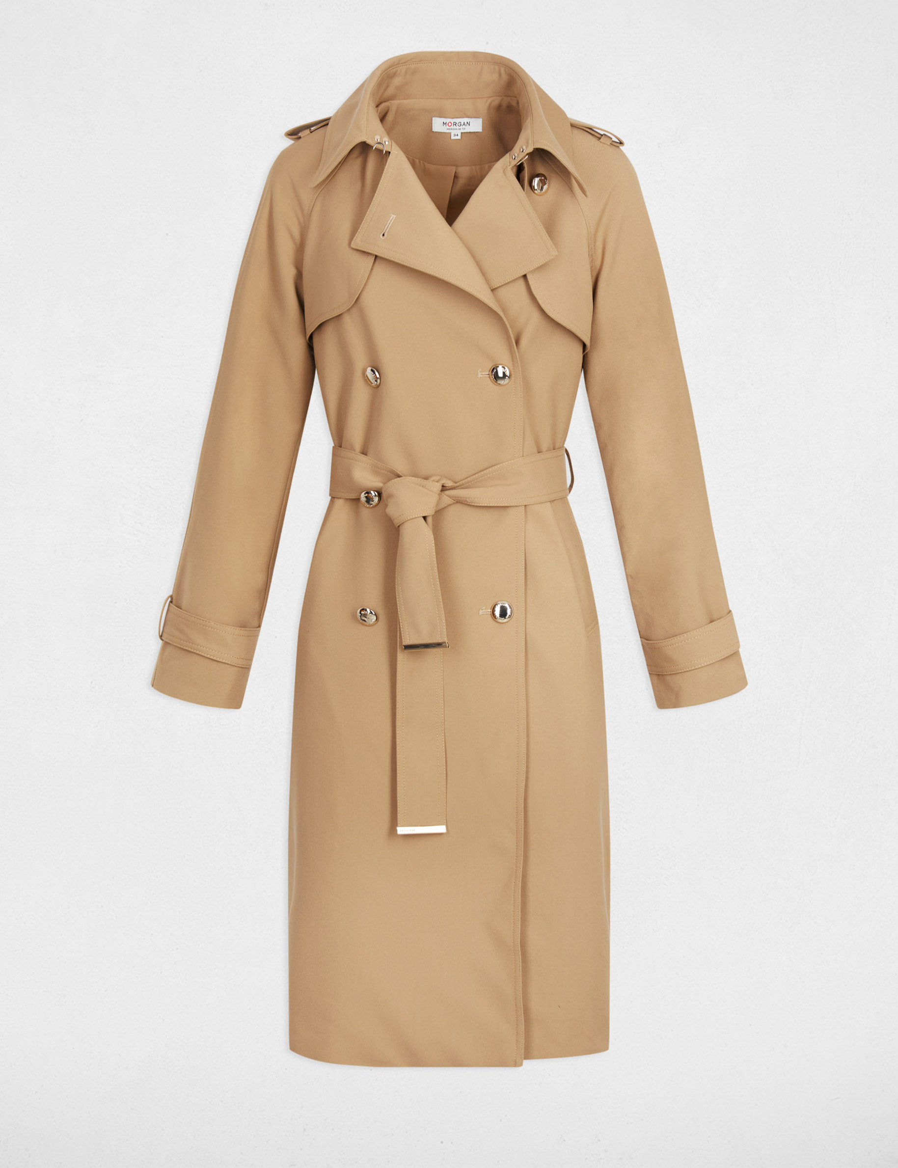 trench long col tailleur beige femme beige vrouw