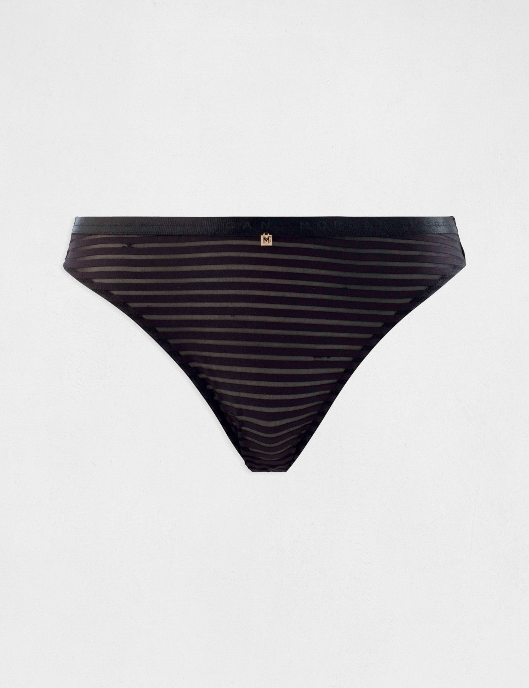 Slip en dentelle noir femme