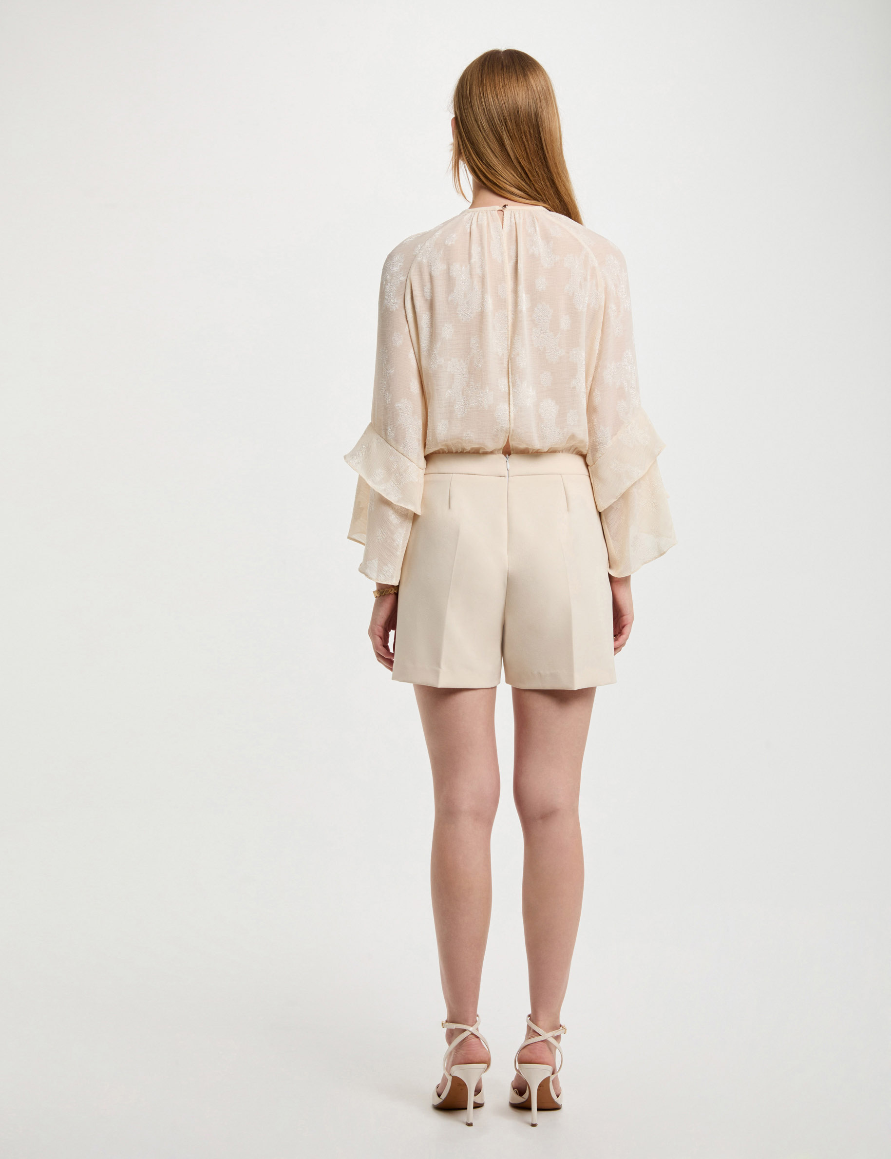 combishort a volants creme femme Combishort à volants creme femme