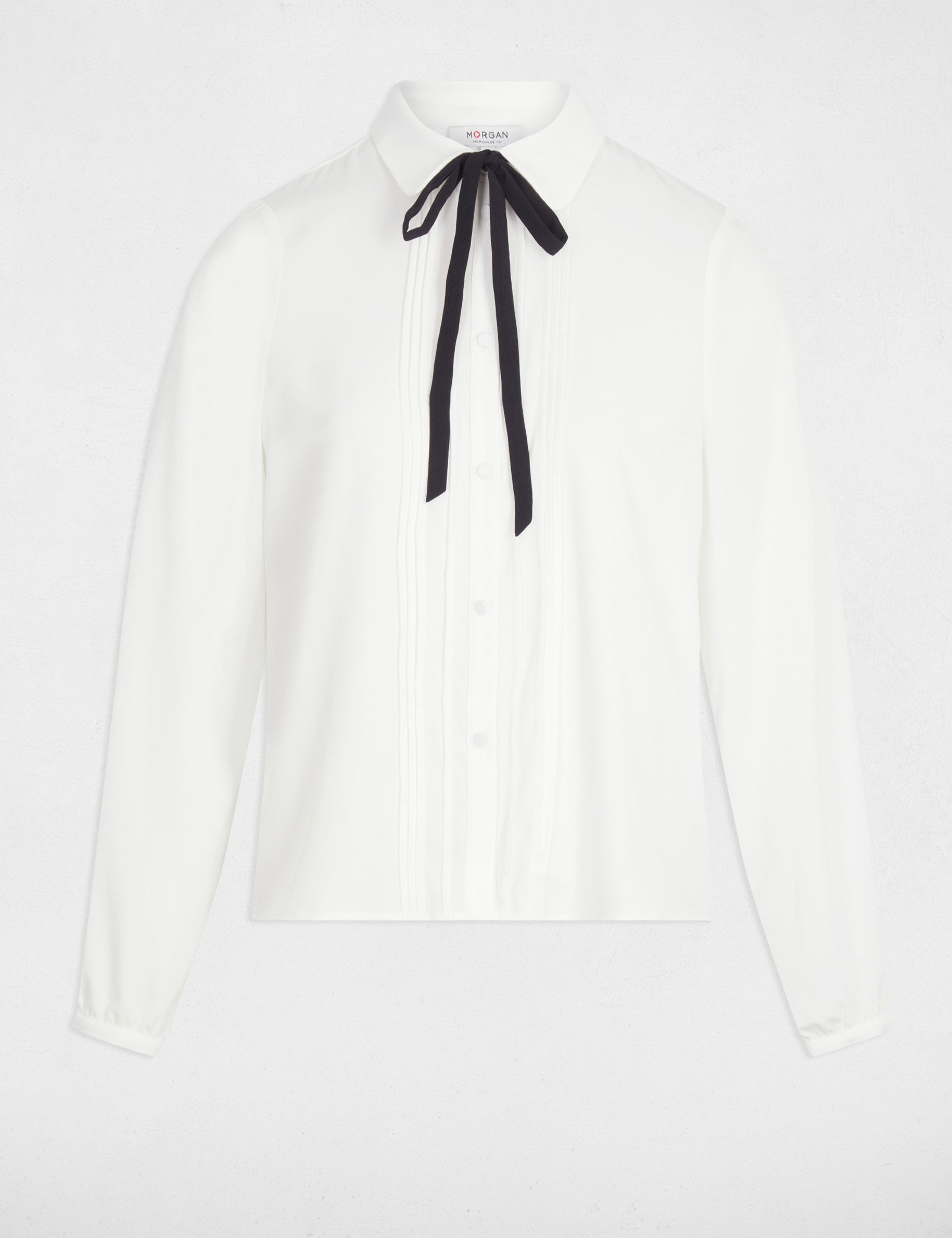 Chemise fluide col claudine blanc femme
