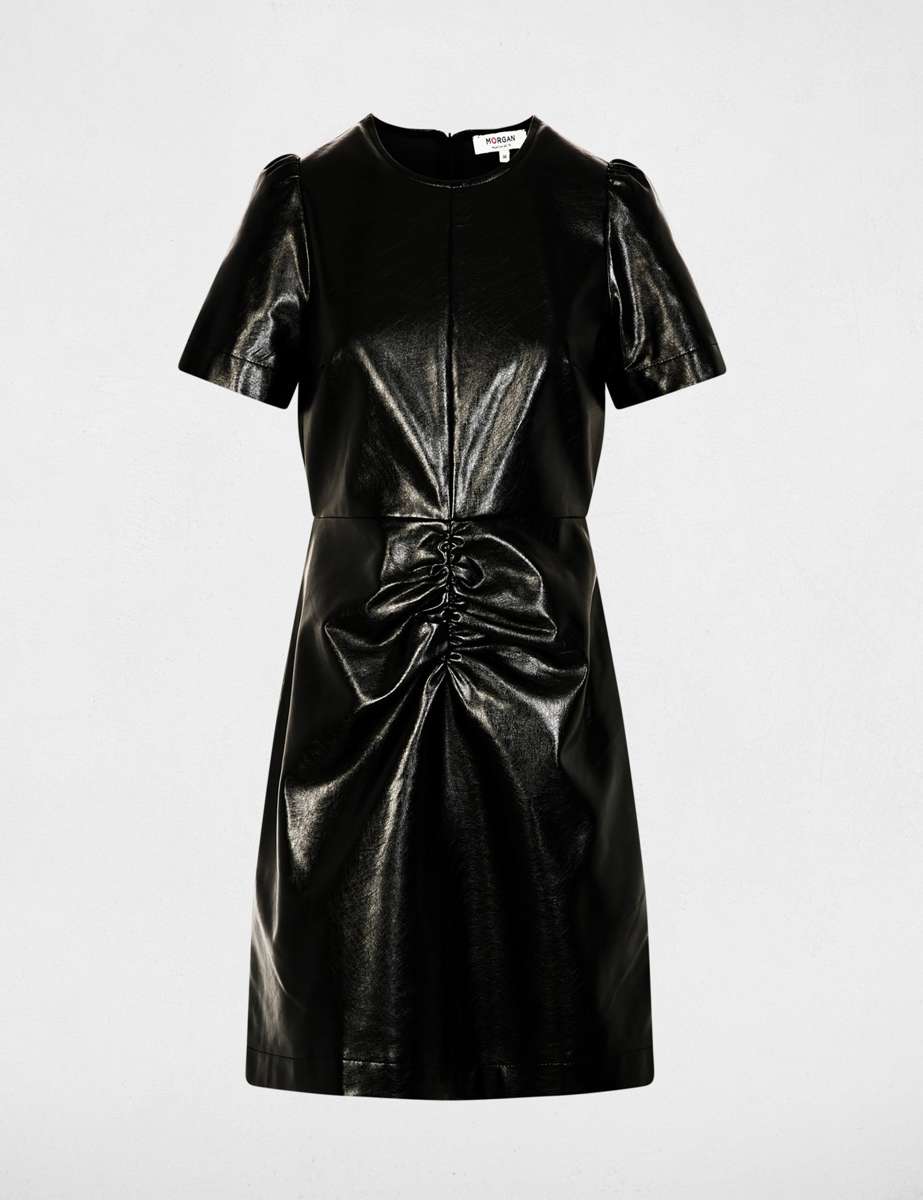 robe courte similicuir noir femme zwart vrouw