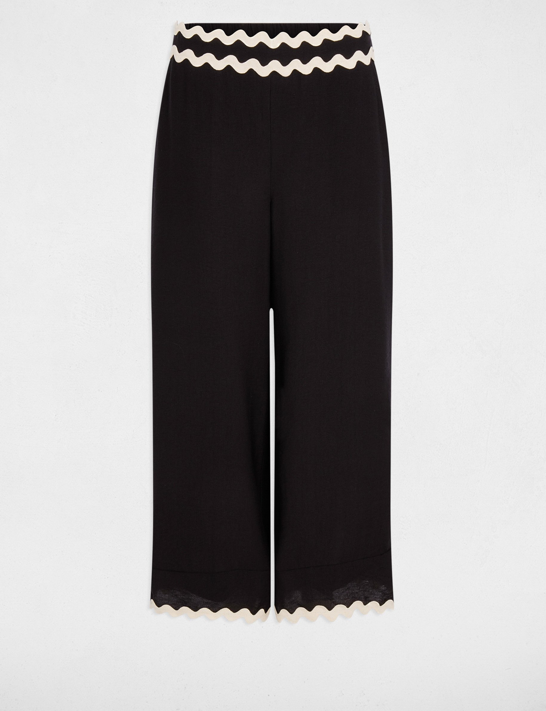 7/8 brede broek zwart vrouw