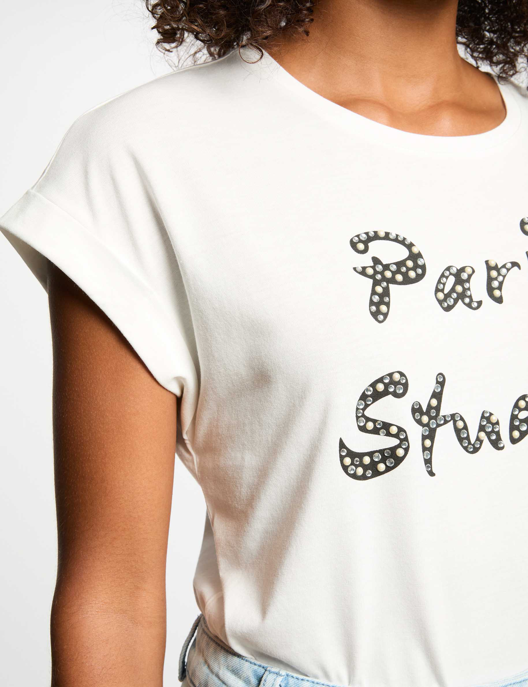 t shirt a inscription blanc femme T-shirt à inscription blanc femme