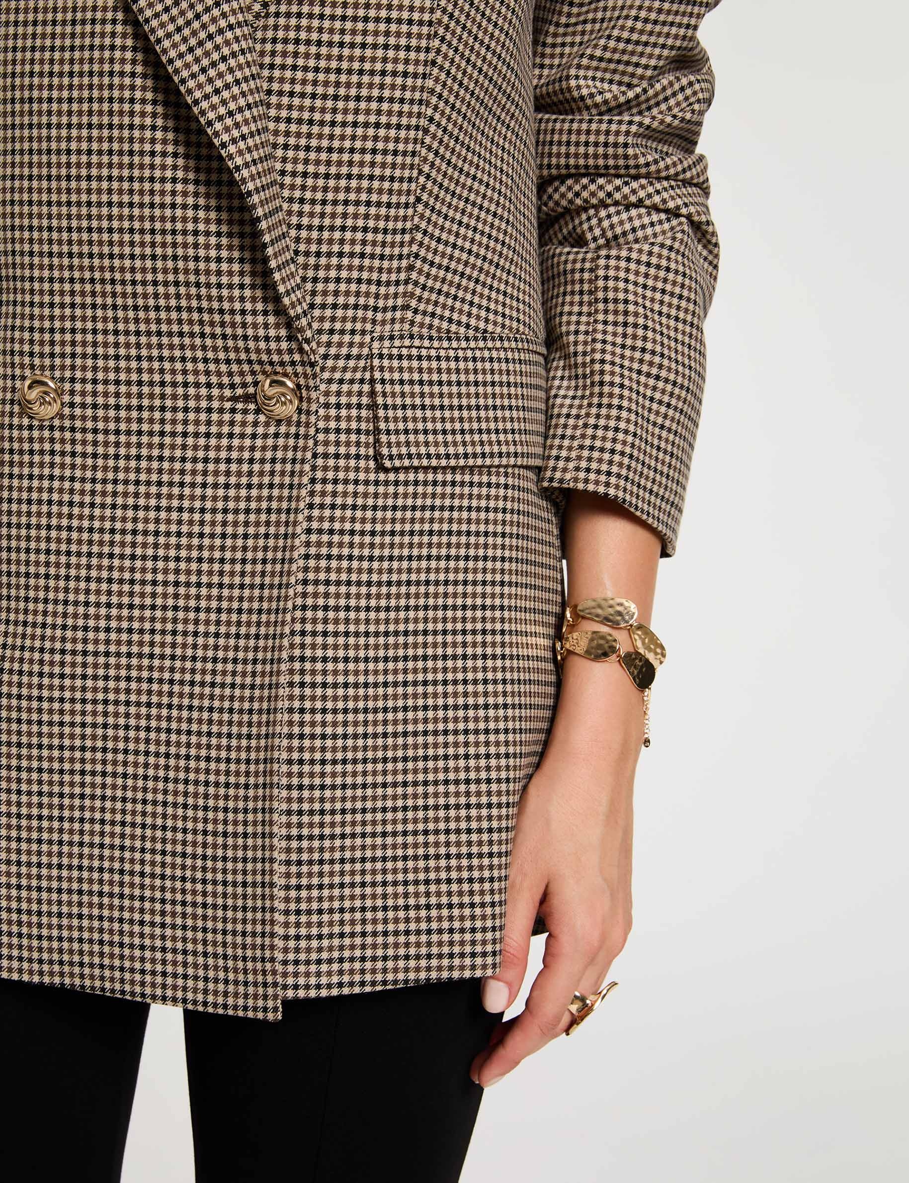 Rechte blazer met reverskraag bruin vrouw