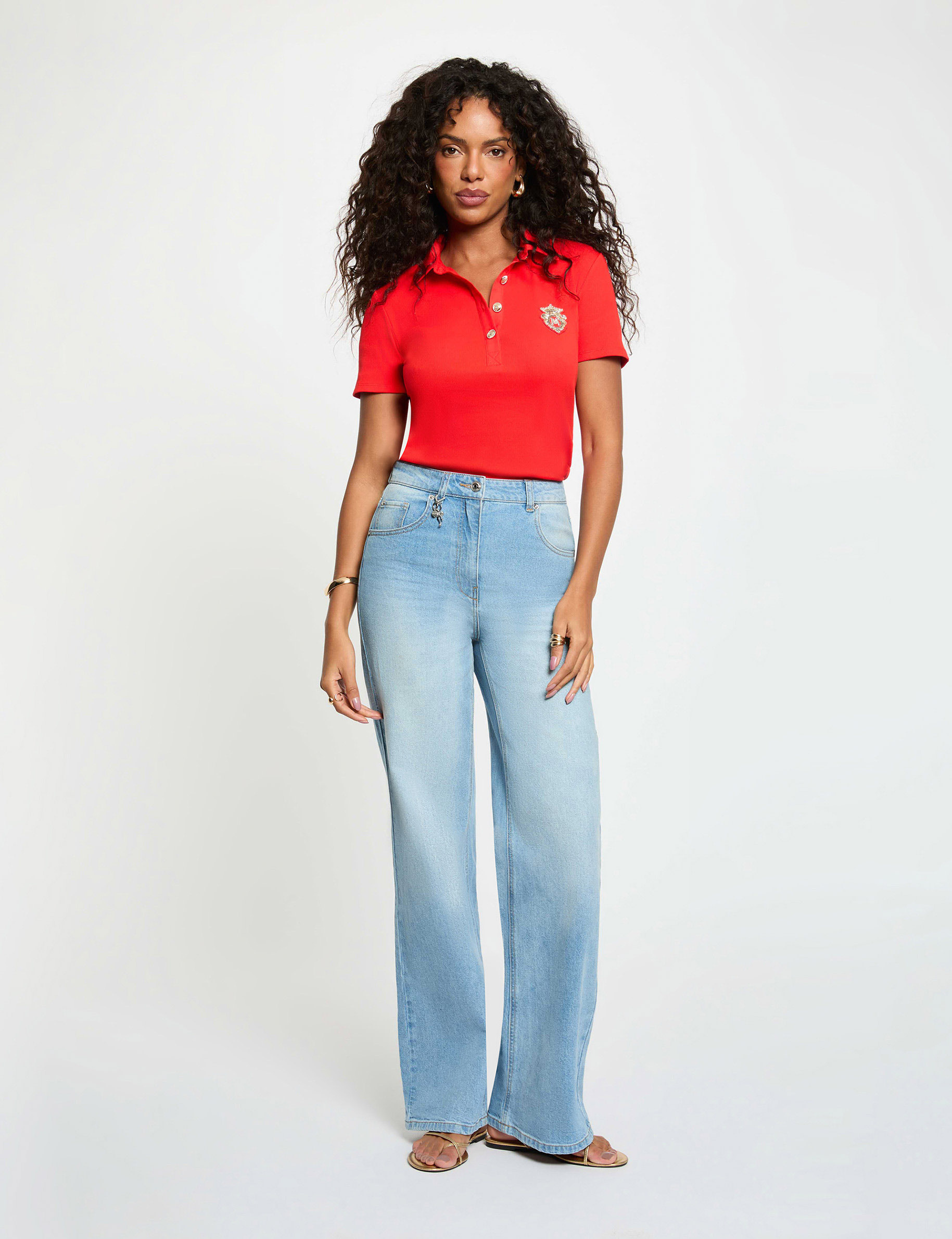 T-shirt met korte mouwen fel red vrouw