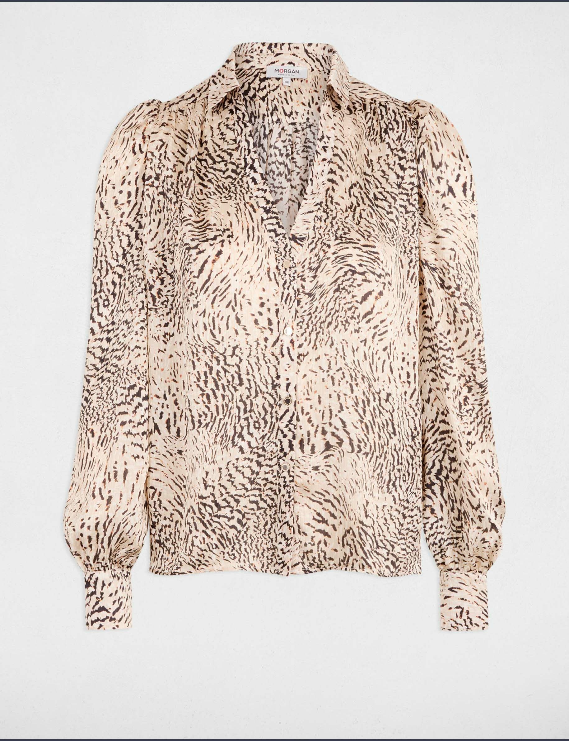 Blouse met lange mouwen meerkleurig vrouw
