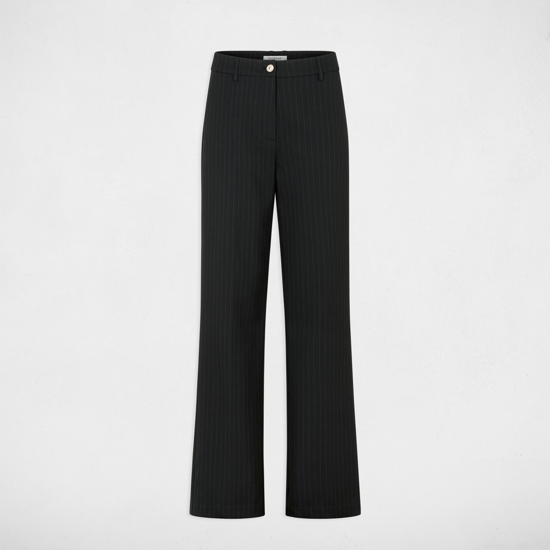 Hoge taille rechte broek zwart vrouw