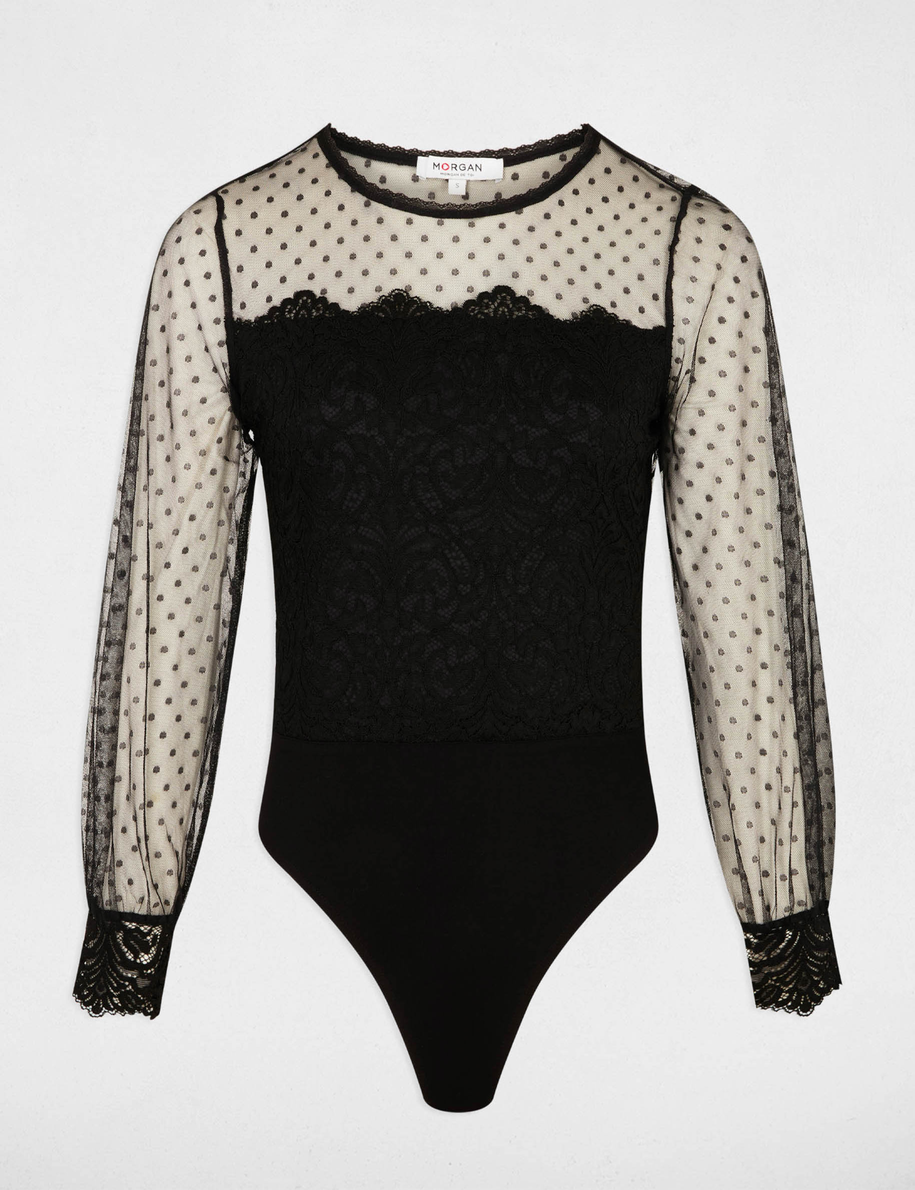 body dentelle manches longues noir femme Body dentelle manches longues noir femme