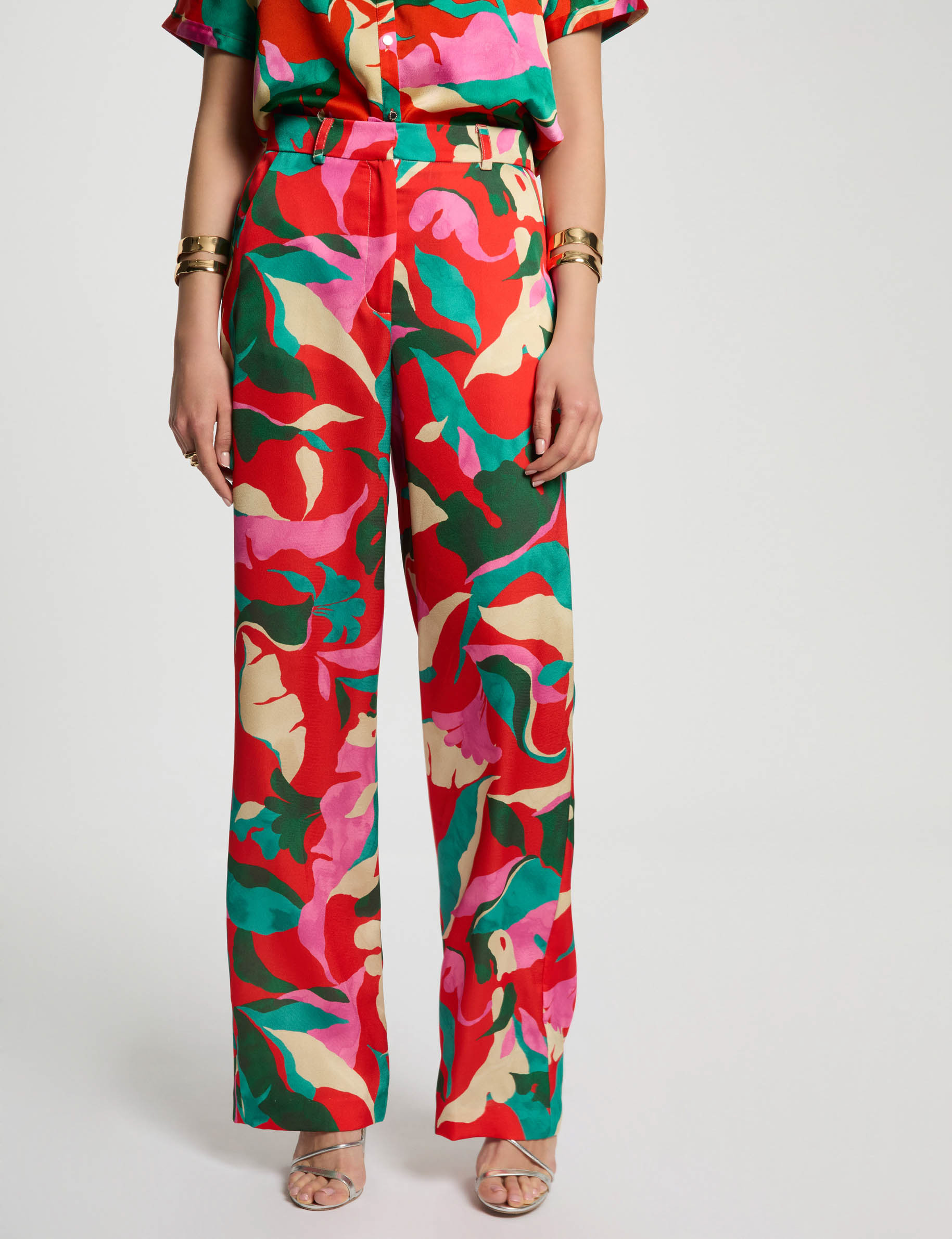 rechte broek met print meerkleurig vrouw Rechte broek met print meerkleurig vrouw