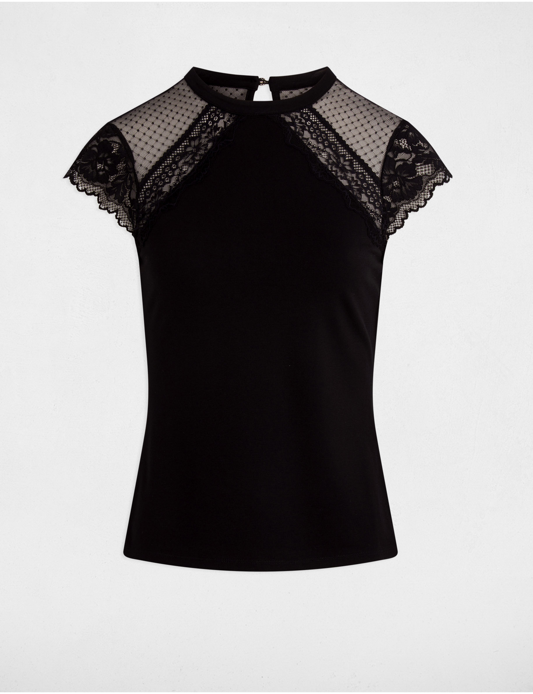 T-shirt met korte mouwen zwart vrouw