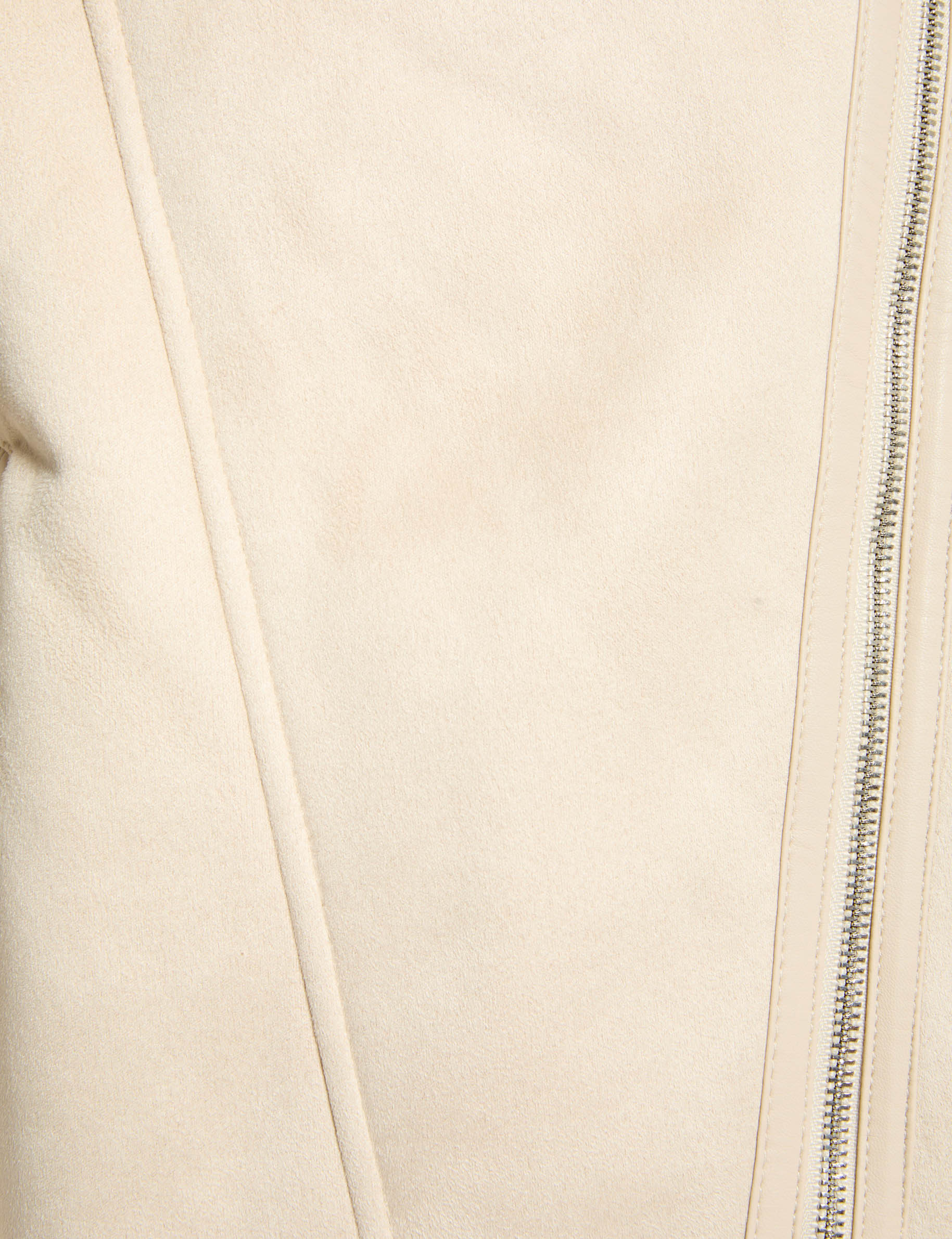 blouson zippe suedine ivoire femme null