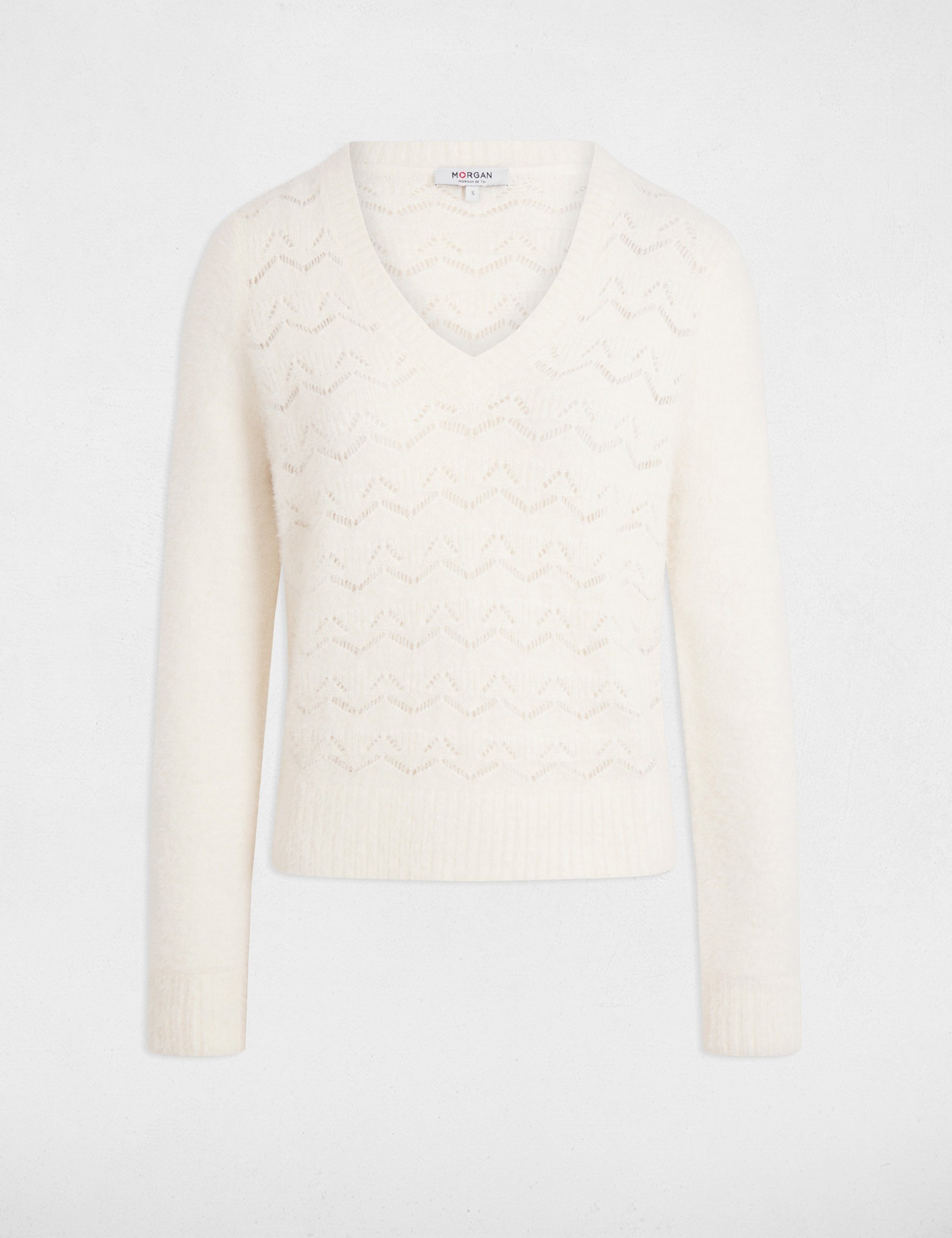 pull col en v ivoire femme Pull col en V ivoire femme
