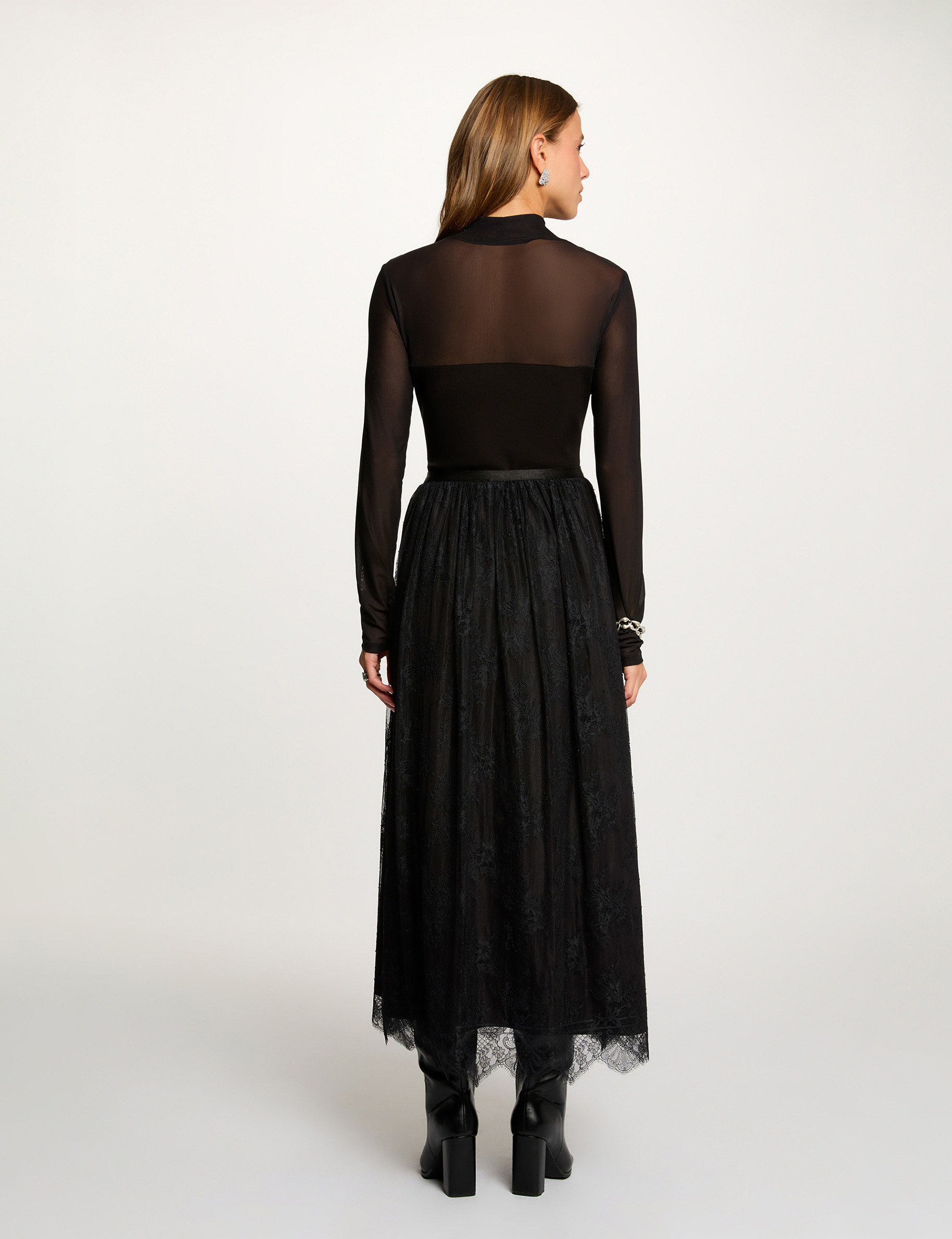 T-shirt met lange mouwen zwart vrouw