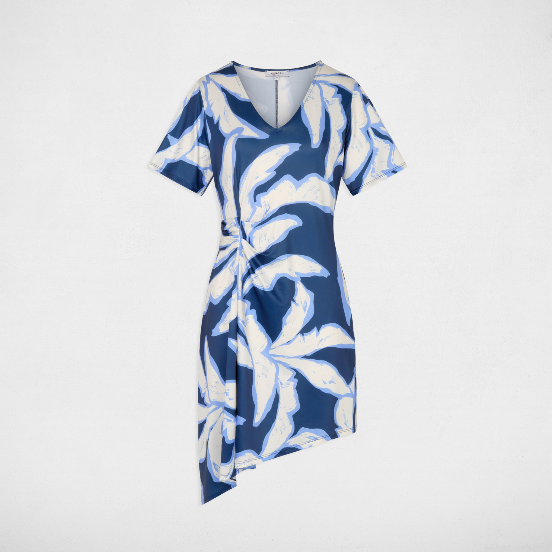 Asymmetrische jurk met print meerkleurig vrouw
