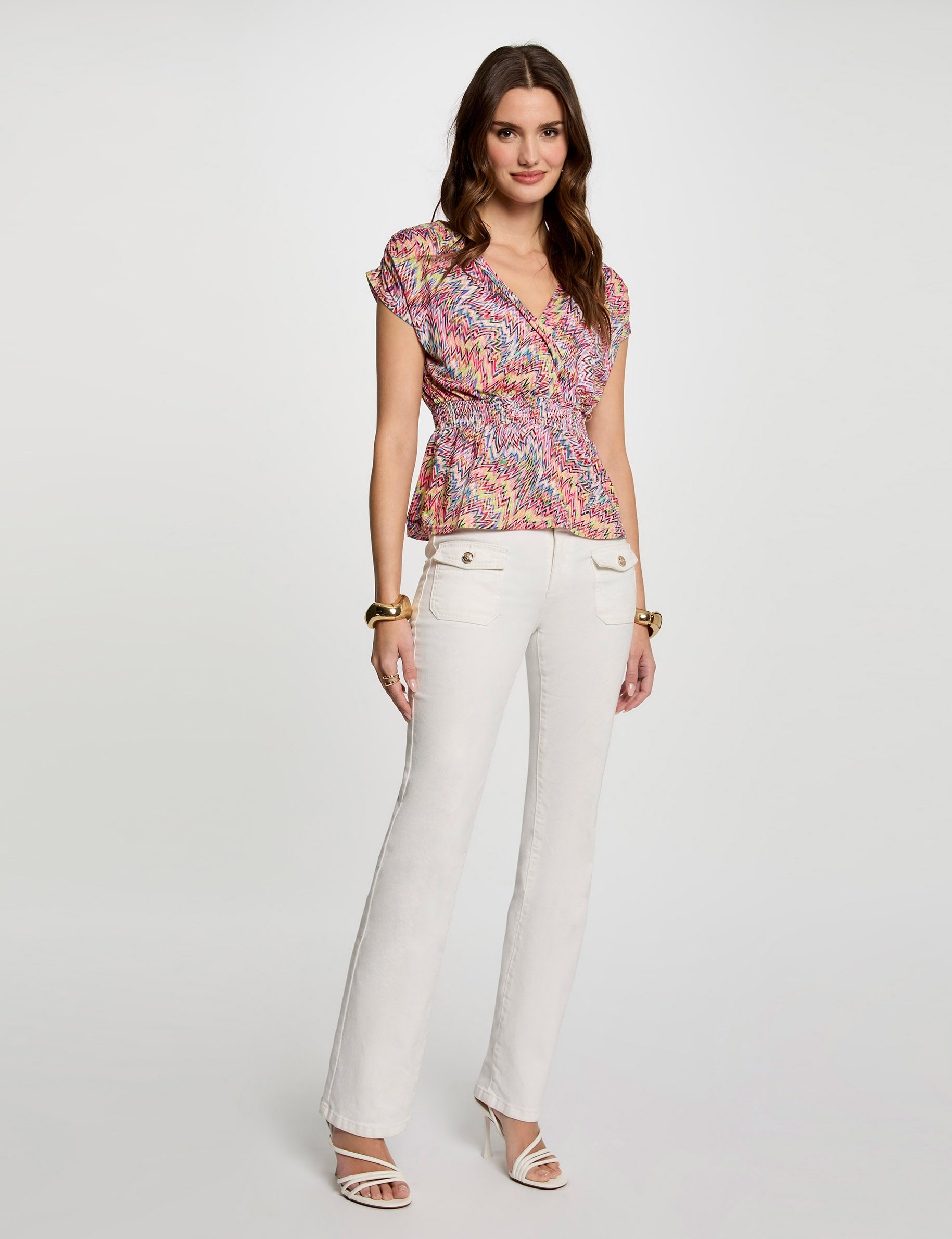 t shirt manches courtes multicolore femme T-shirt manches courtes multicolore femme
