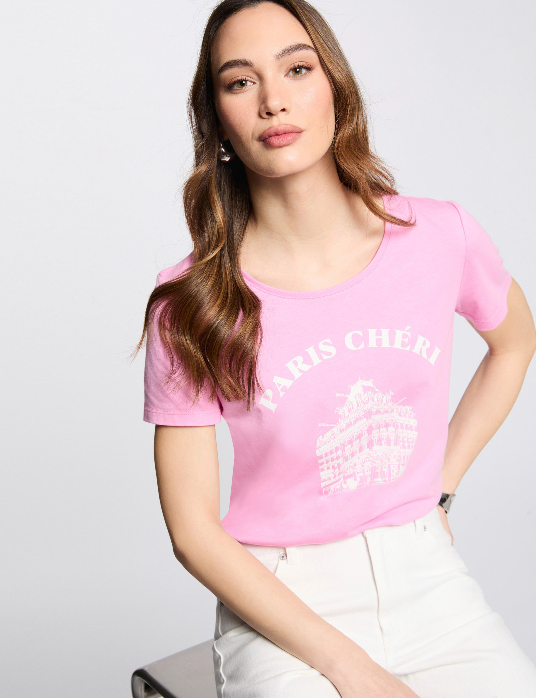 t shirt a inscription rose femme T-shirt à inscription rose femme