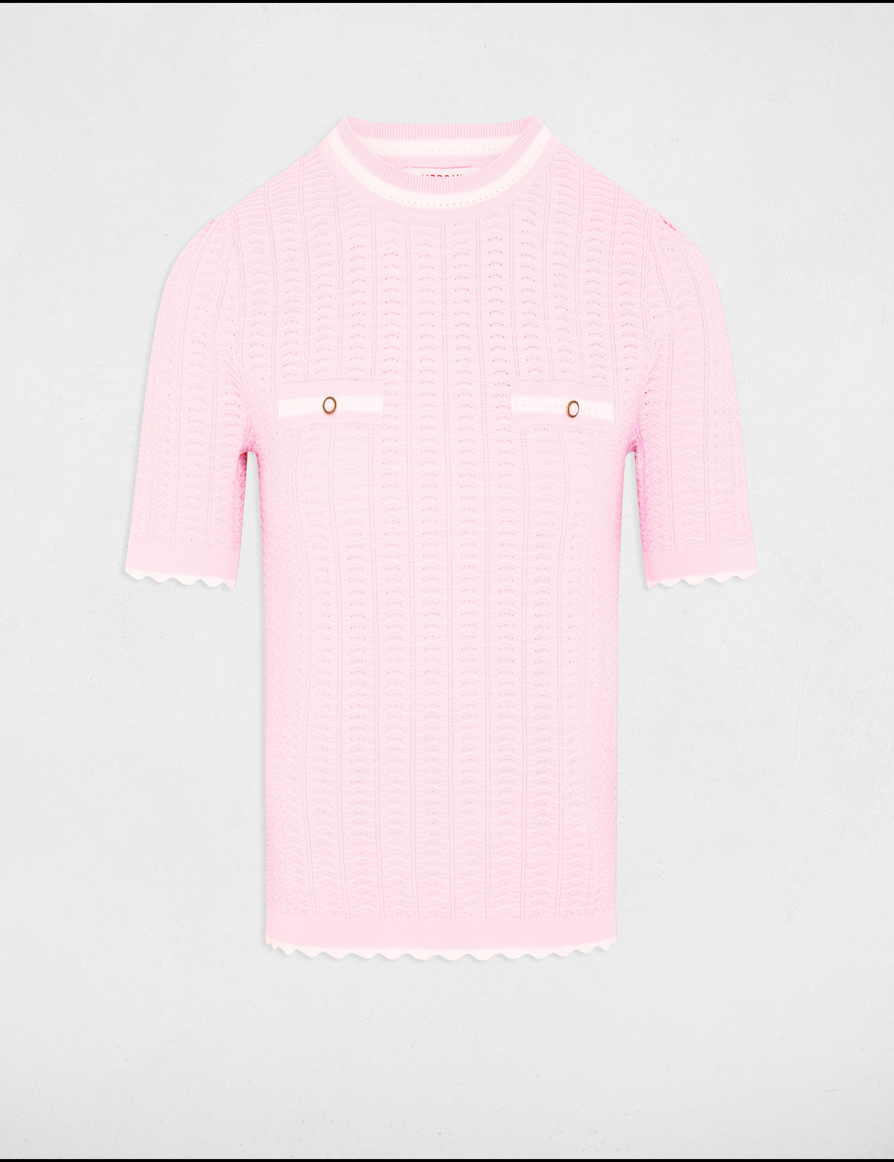 pull manches courtes rose pastel femme Pull manches courtes rose pastel femme