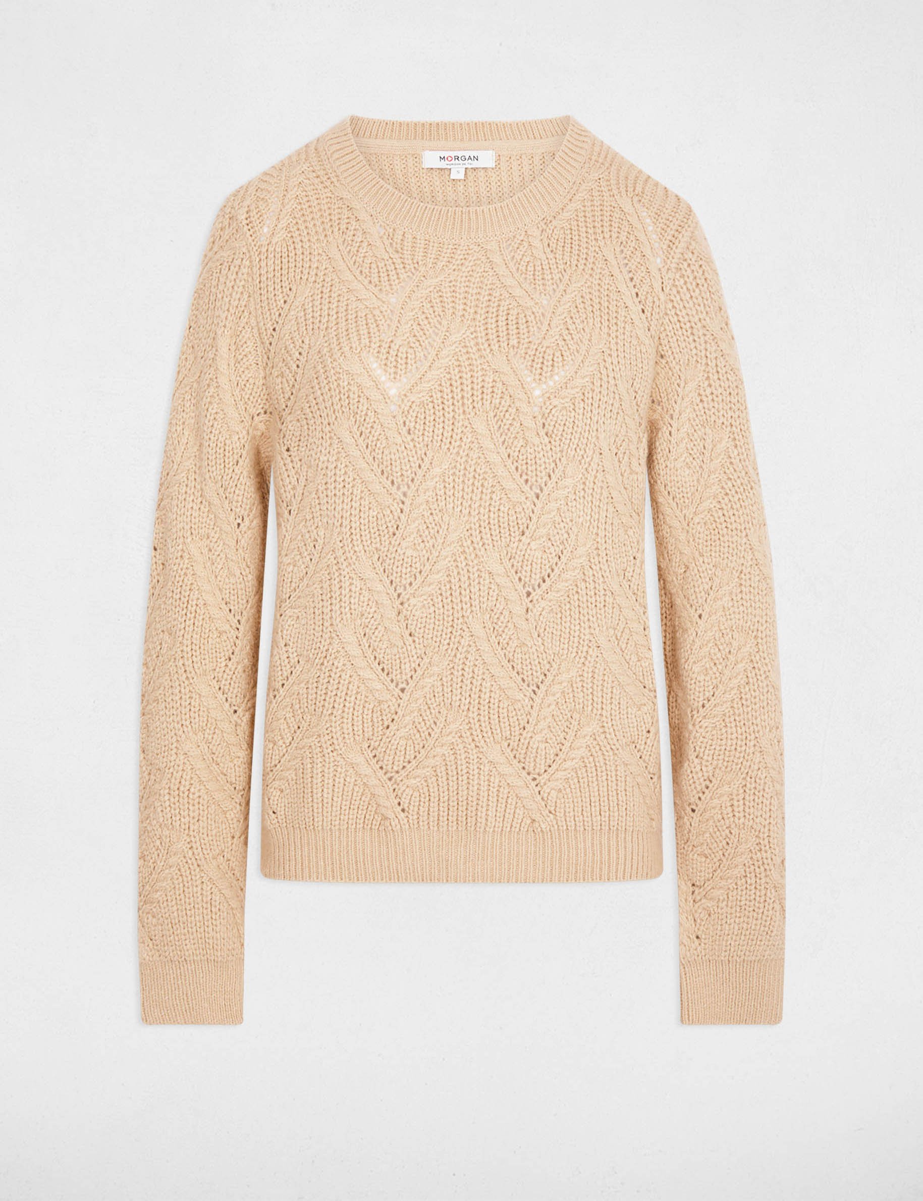 pull maille fantaisie beige femme Pull maille fantaisie beige femme