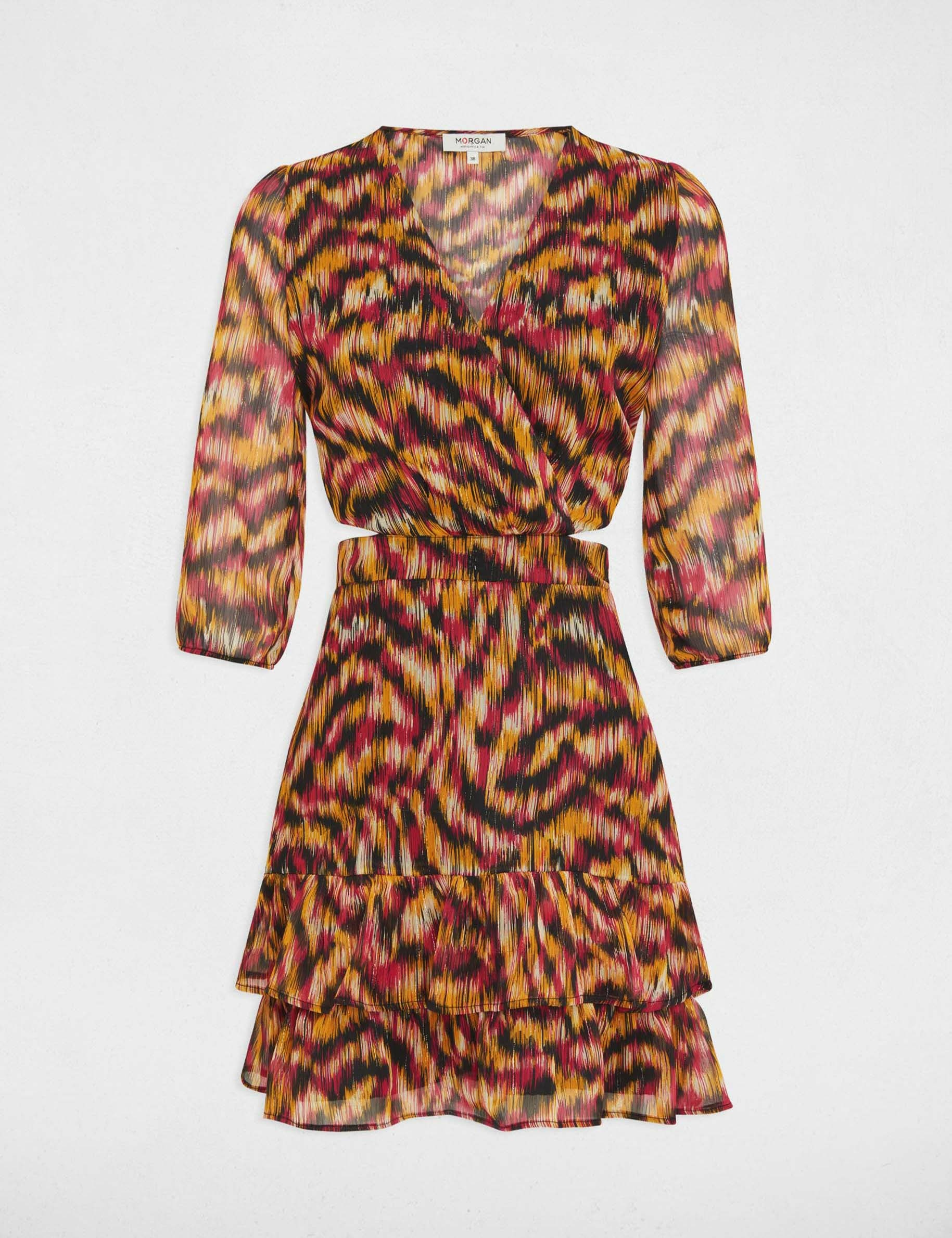 Robe Forever 21 Imprimé Abstrait - Taille L - Détails Nœud - Occasion Excellent État