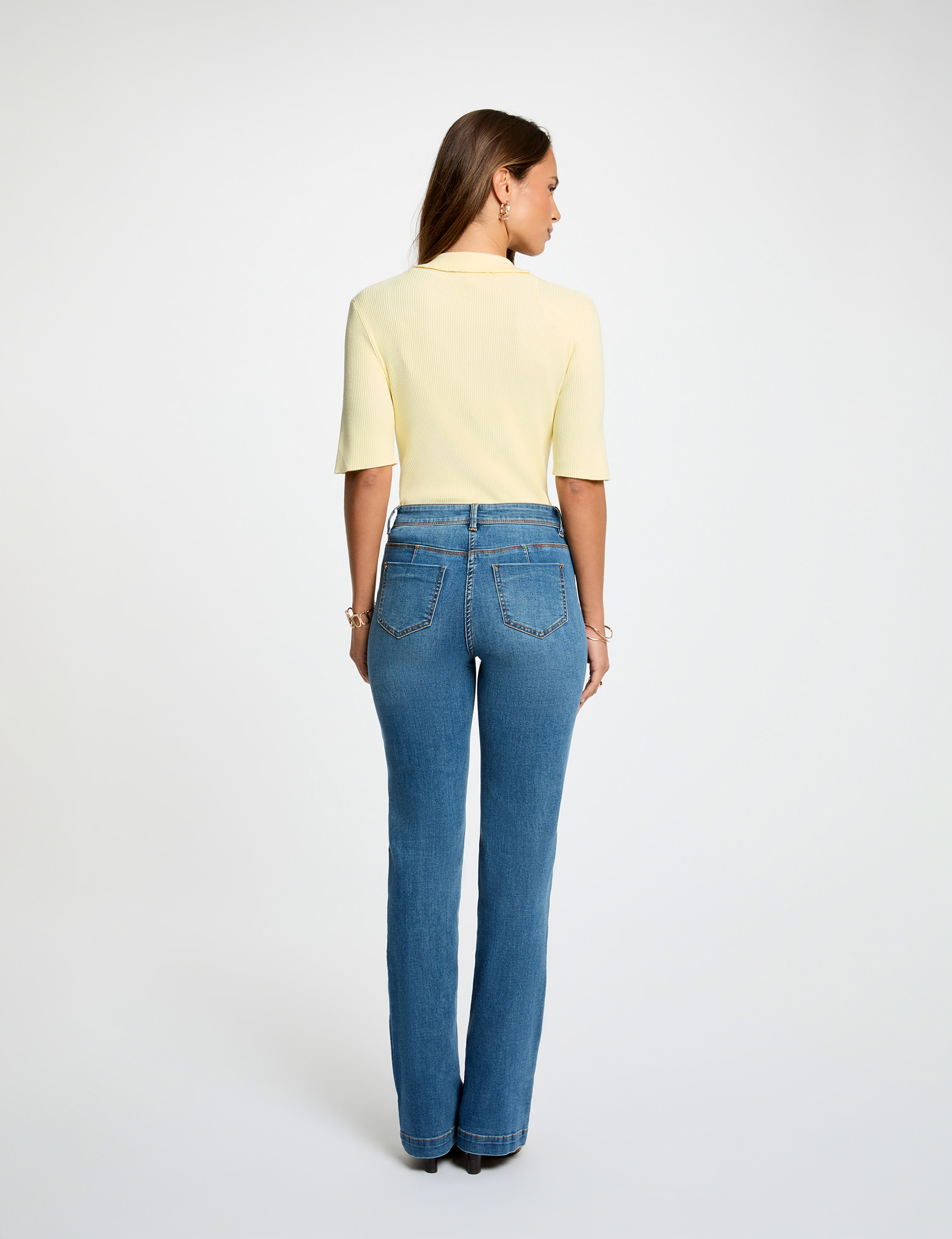 Bootcut jeans stone washed denim vrouw