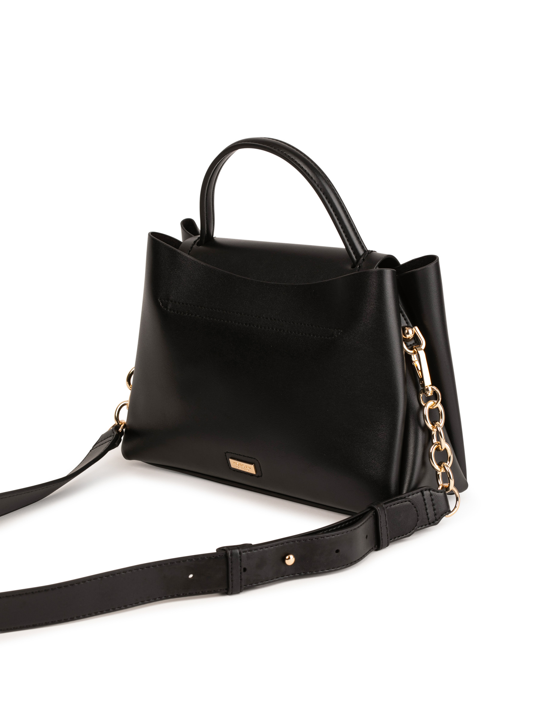 Sac rectangulaire &agrave; rabat noir femme